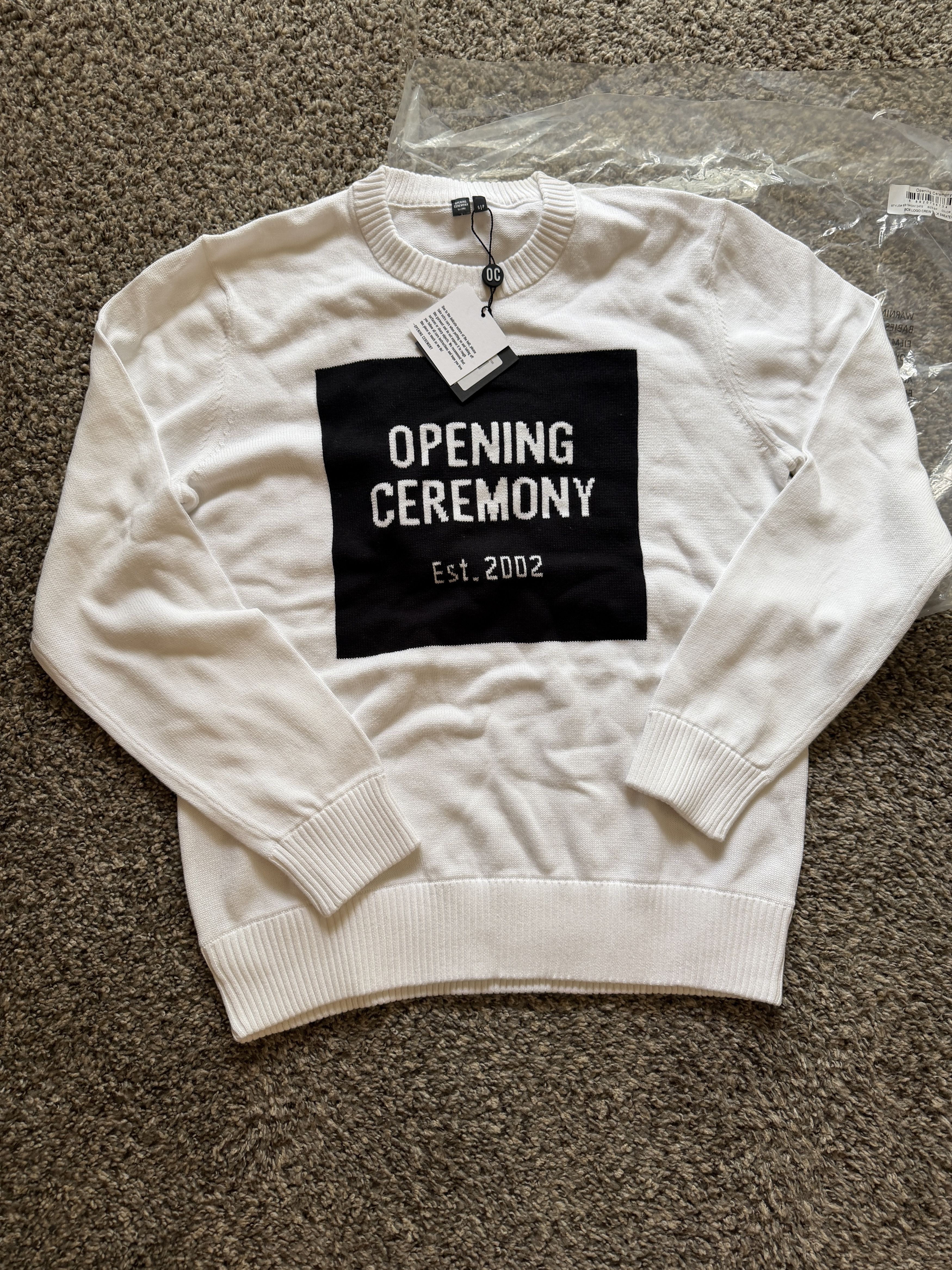 Opening Ceremony Opening Ceremony Box Logo Crew Neck Sweater White Black S Size US S / EU 44-46 / 1 - 1 Thumbnail