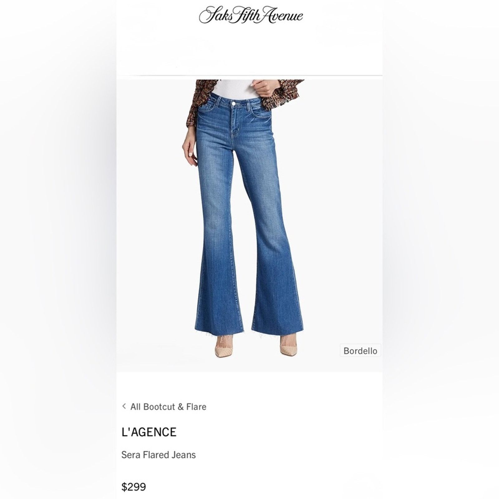 L'AGENCE NEW L'AGENCE $299 Sera Blue Flare Jeans size 25 Size 25" / US 0 / IT 36 - 8 Thumbnail