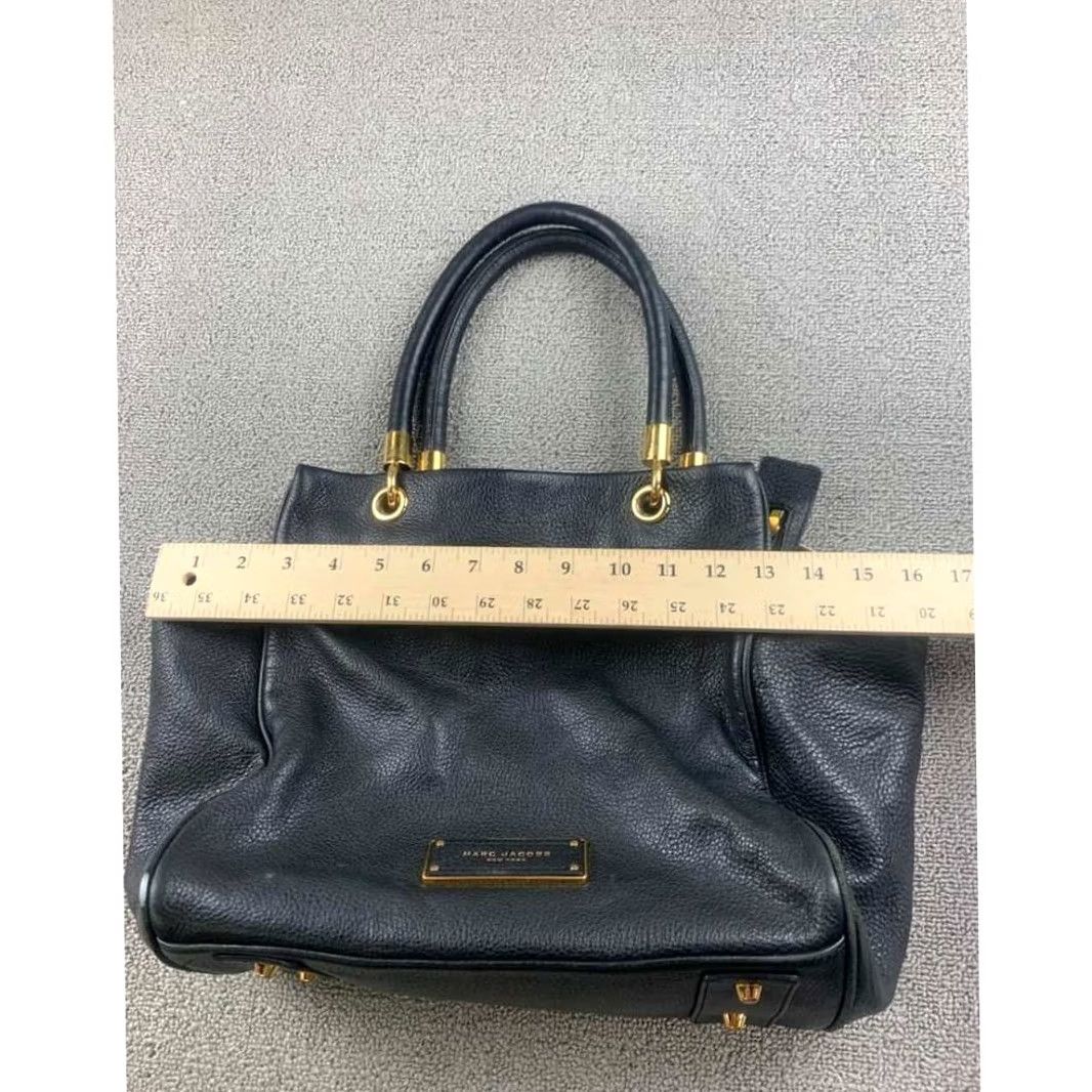 Marc Jacobs Marc Jacobs Women Med Black Pebbled Leather Satchel Tote Gold Plate Size ONE SIZE - 3 Thumbnail