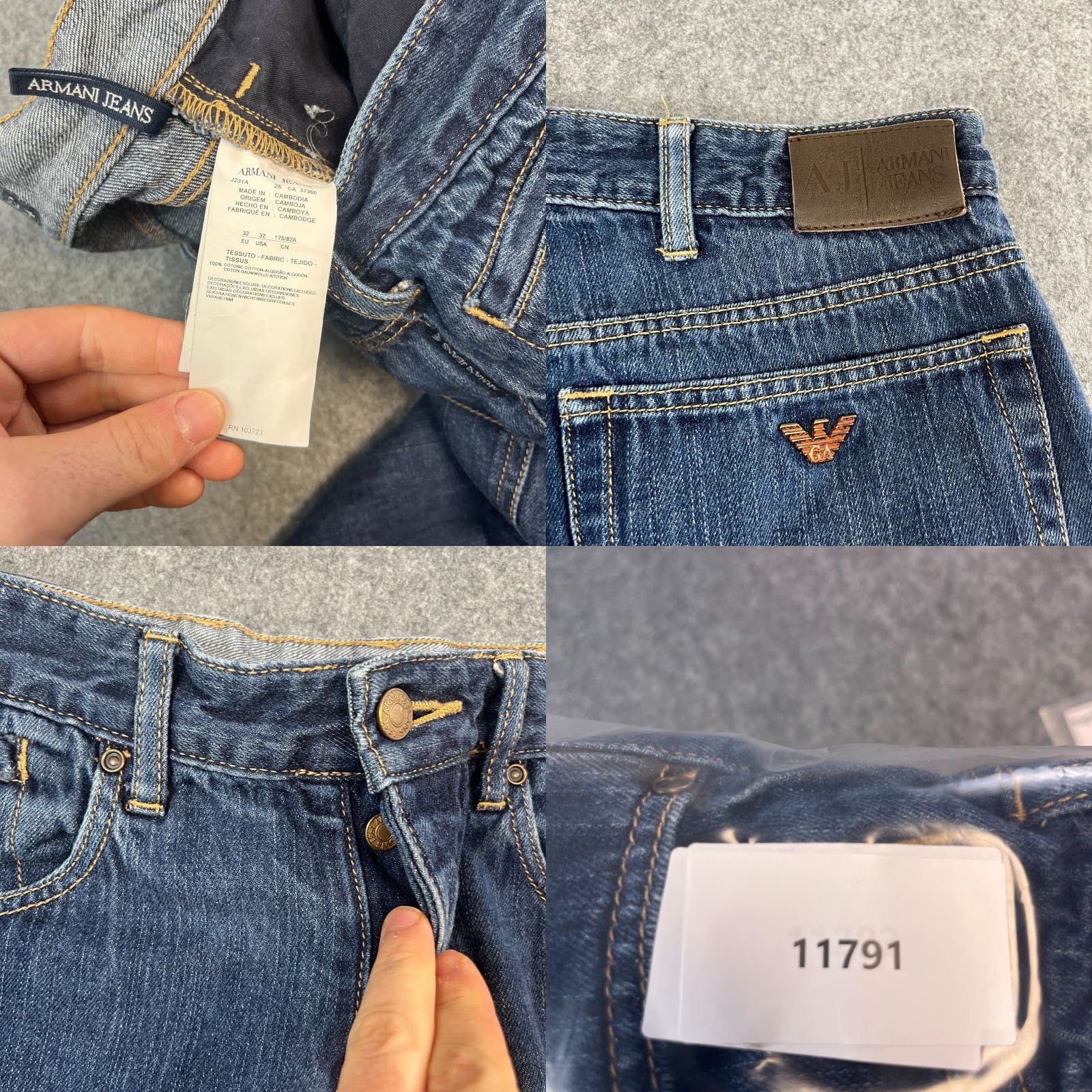 Vintage Armani Jeans Jeans Slim Straight 32 32 Dark Wash Blue 100% Cotton GA Mens Size US 32 / EU 48 - 8 Thumbnail