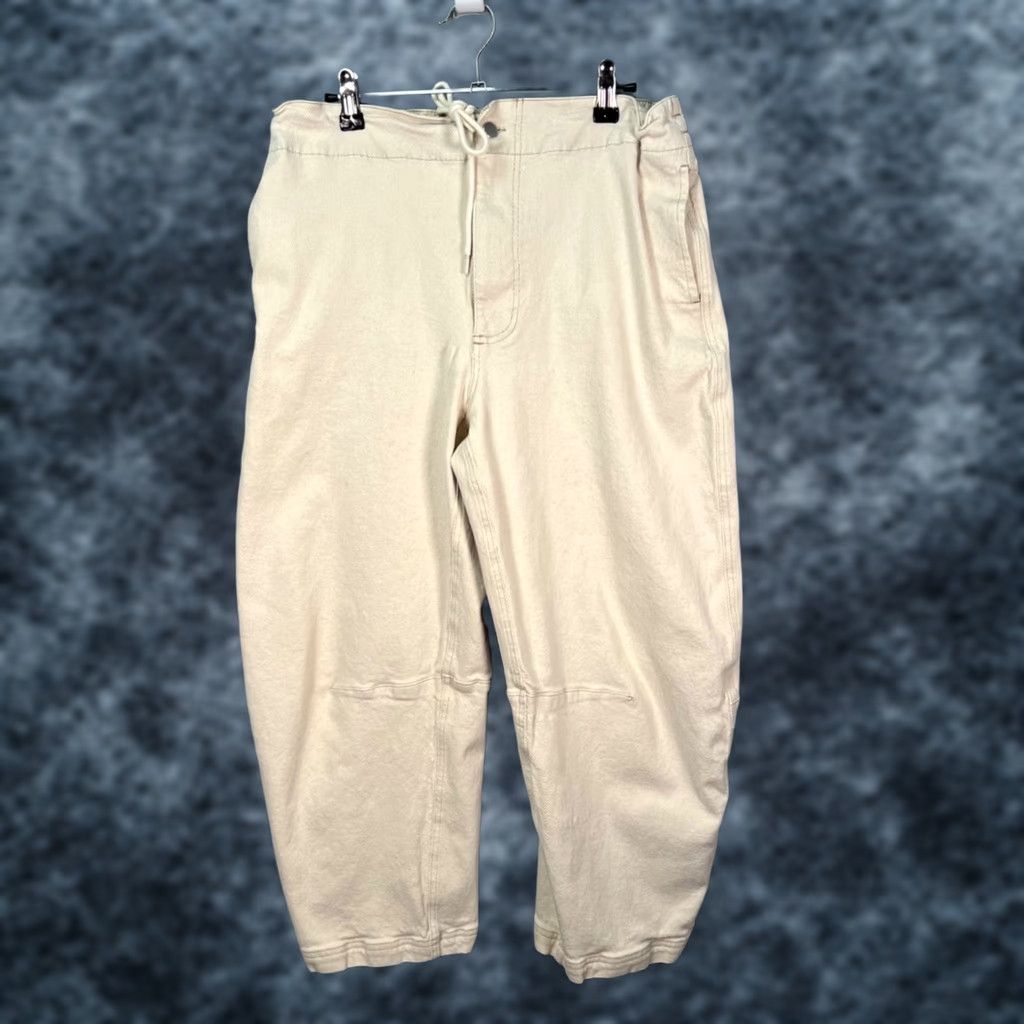 Bdg BDG Womens Size Large Beige Drawstring Cropped Barrel Leg Relaxed Fit Pants Size 36" / US 14 / IT 50 - 1 Thumbnail