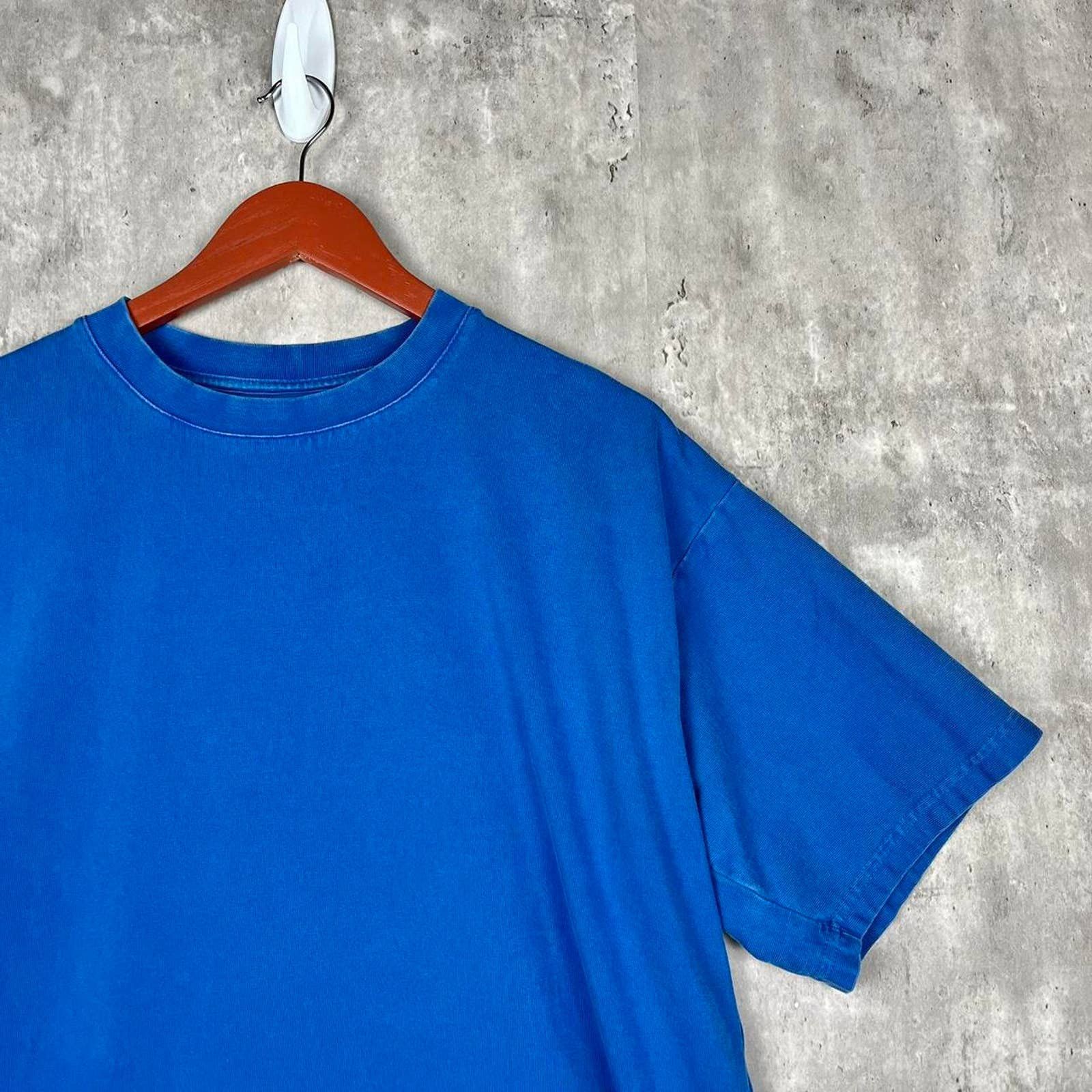 Vintage Velour Garments Blue Heavyweight Blank Streetwear Tshirt | Grailed