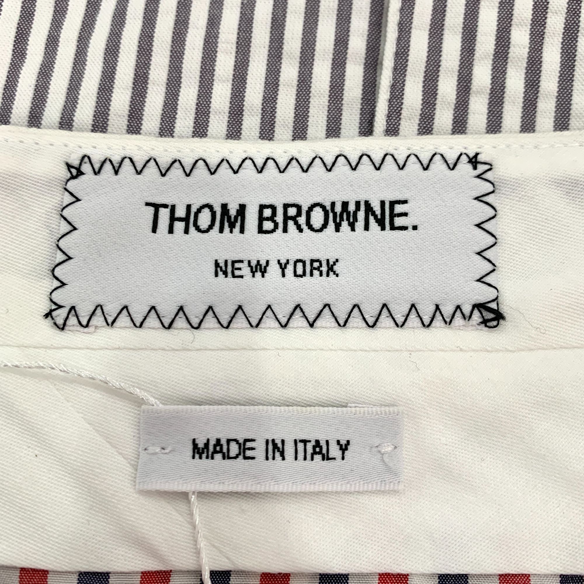 Thom Browne H9285 Thom Browne Gray & White Striped Pleated Mini Skirt Wi Size 40" / US 18 - 5 Thumbnail