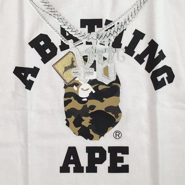 Bape BAPE × Yellow Bucks Necklace College logo T-shirt APE Size US XL / EU 56 / 4 - 3 Thumbnail