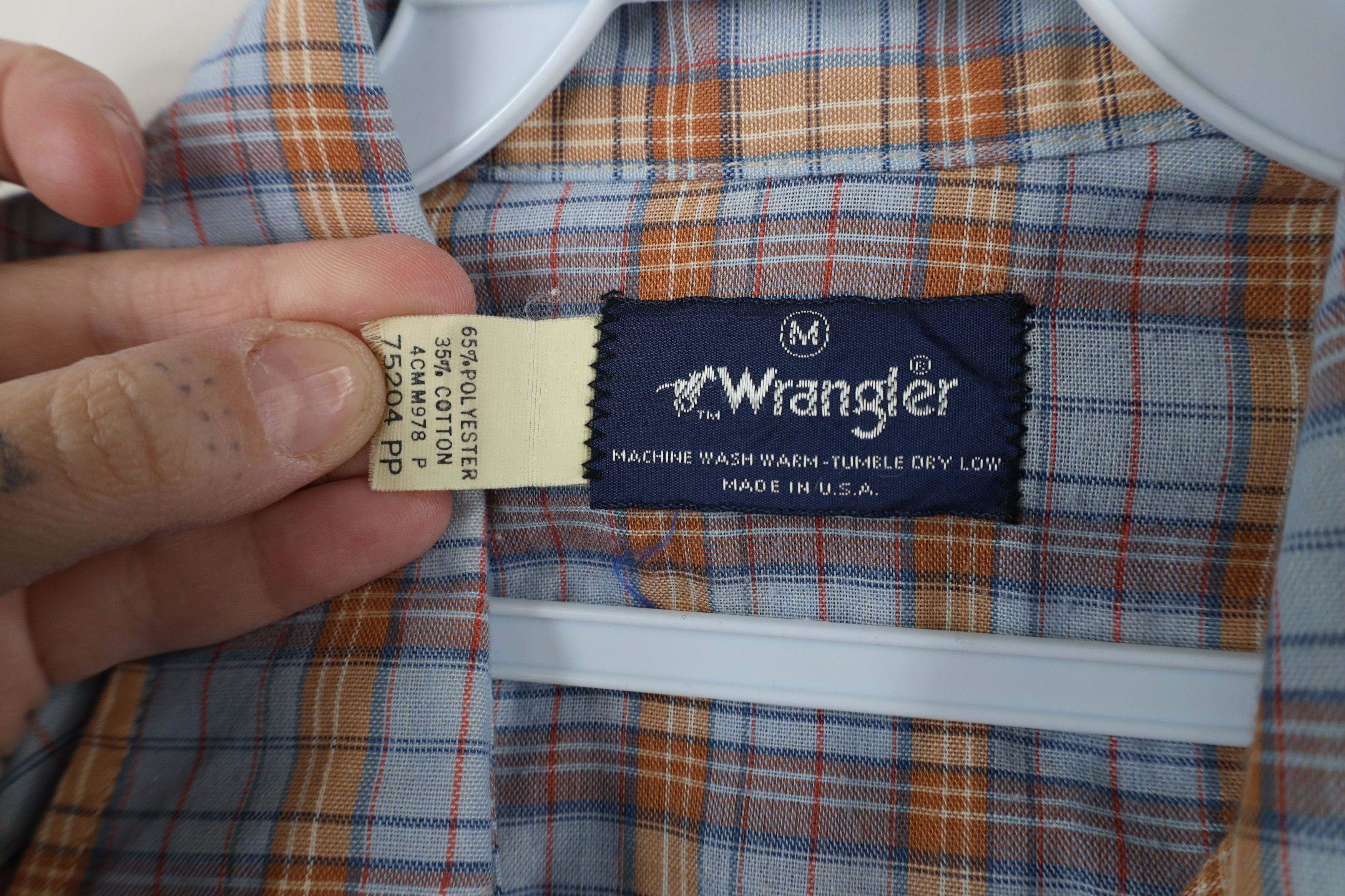 Vintage × Wrangler Vintage 70s Wrangler Rodeo Snap Button Shirt Plaid USA Size US M / EU 48-50 / 2 - 7 Thumbnail
