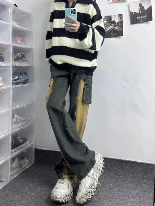 Japanese Brand × Jean Vintage washed patchwork pocket rare cargo jeans Size US 32 / EU 48 - 2 Thumbnail