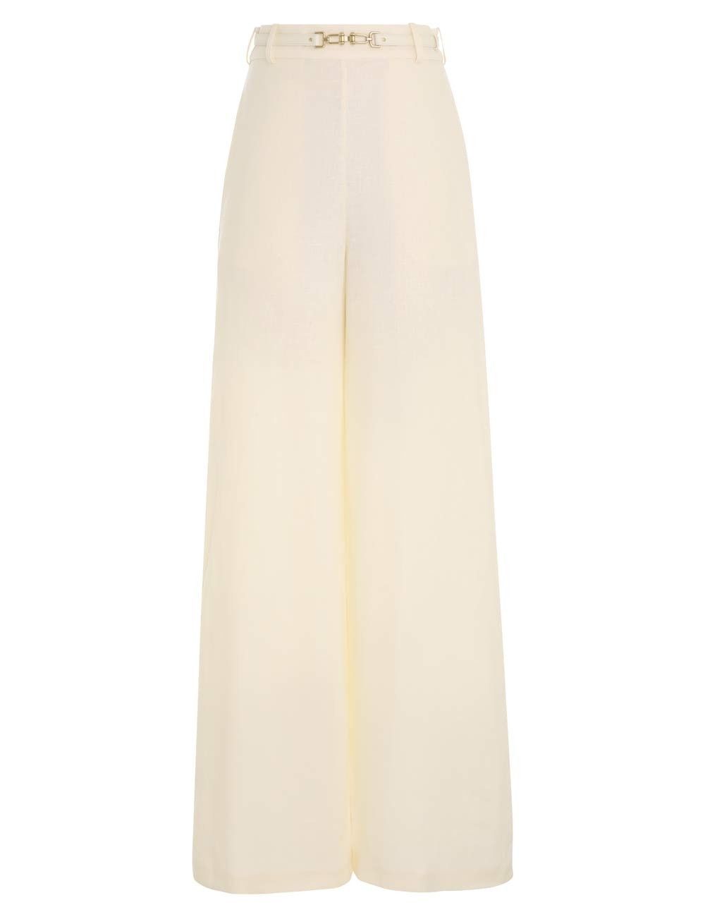 Zimmermann oc11z0425 Luminosity Wide Leg Pant in Ivory Size 26" / US 2 / IT 38 - 1 Thumbnail