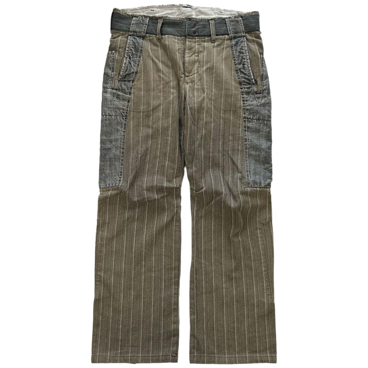 image of Marithe Francois Girbaud Vintage Marithe + Francois Girbaud Striped Trousers Size W31 in Tan, Men's