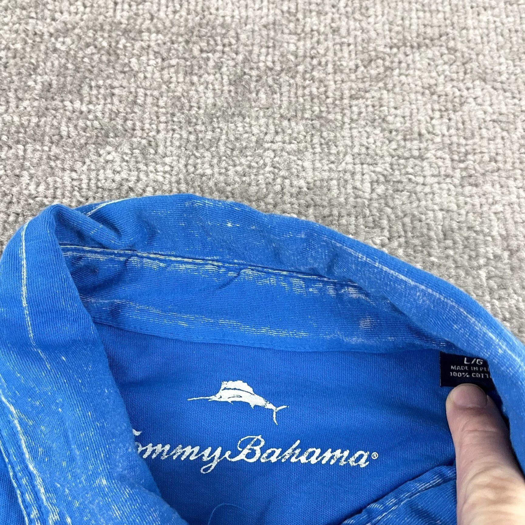 Tommy Bahama Tommy Bahama Polo Shirt Mens Large Washed Blue Carolina Panthers NFL Golf Casual Size US L / EU 52-54 / 3 - 4 Thumbnail