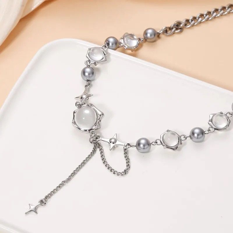 Jewelry Thorn Choker Fairy Glass Opal Necklace Size ONE SIZE - 1 Thumbnail