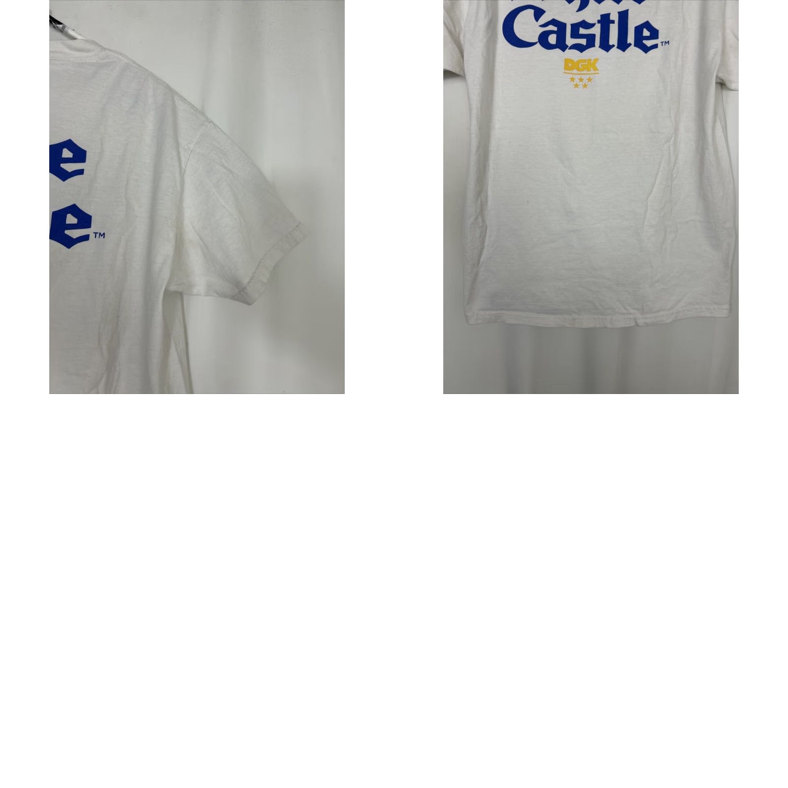 DGK DGK White Castle T-Shirt Mens Large White Graphic Short Sleeve Crew Neck Stains Size US L / EU 52-54 / 3 - 9 Thumbnail