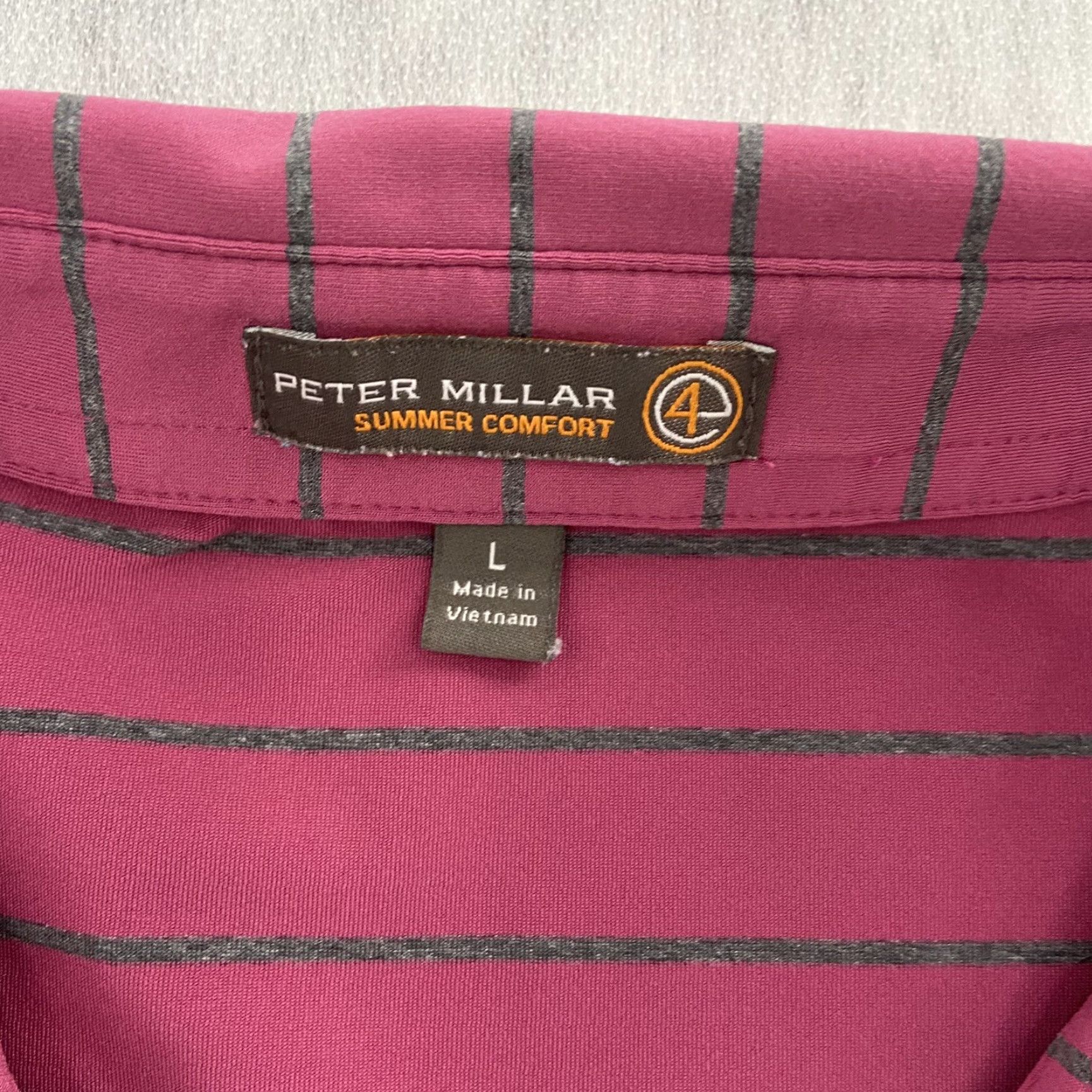 Peter Millar Peter Millar Shirt Adult Large Pink Polo Stripe Summer Comfort Western Amateur L Size US L / EU 52-54 / 3 - 6 Thumbnail