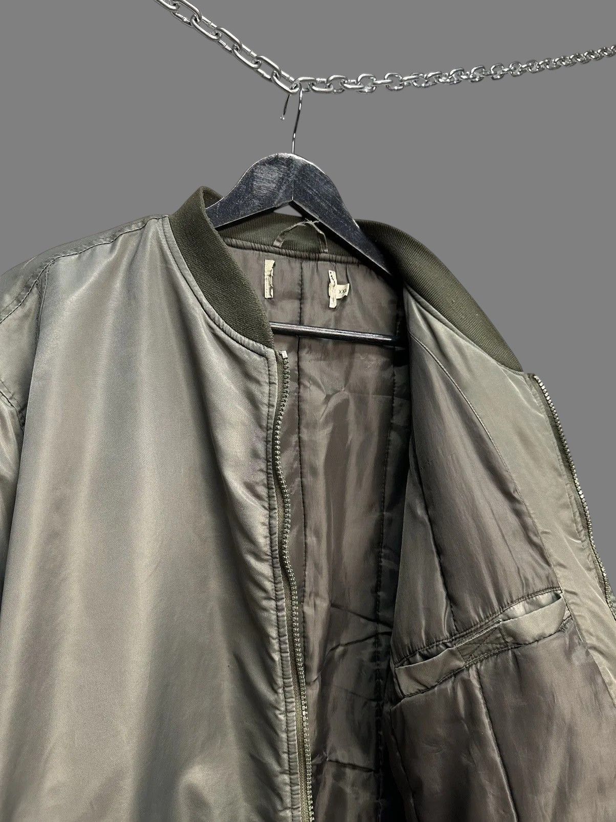 Le Grande Bleu (L.G.B.) MA1 CROPPED Military Green JACKET Oversized Bomber Vintage Size US XXL / EU 58 / 5 - 7 Thumbnail