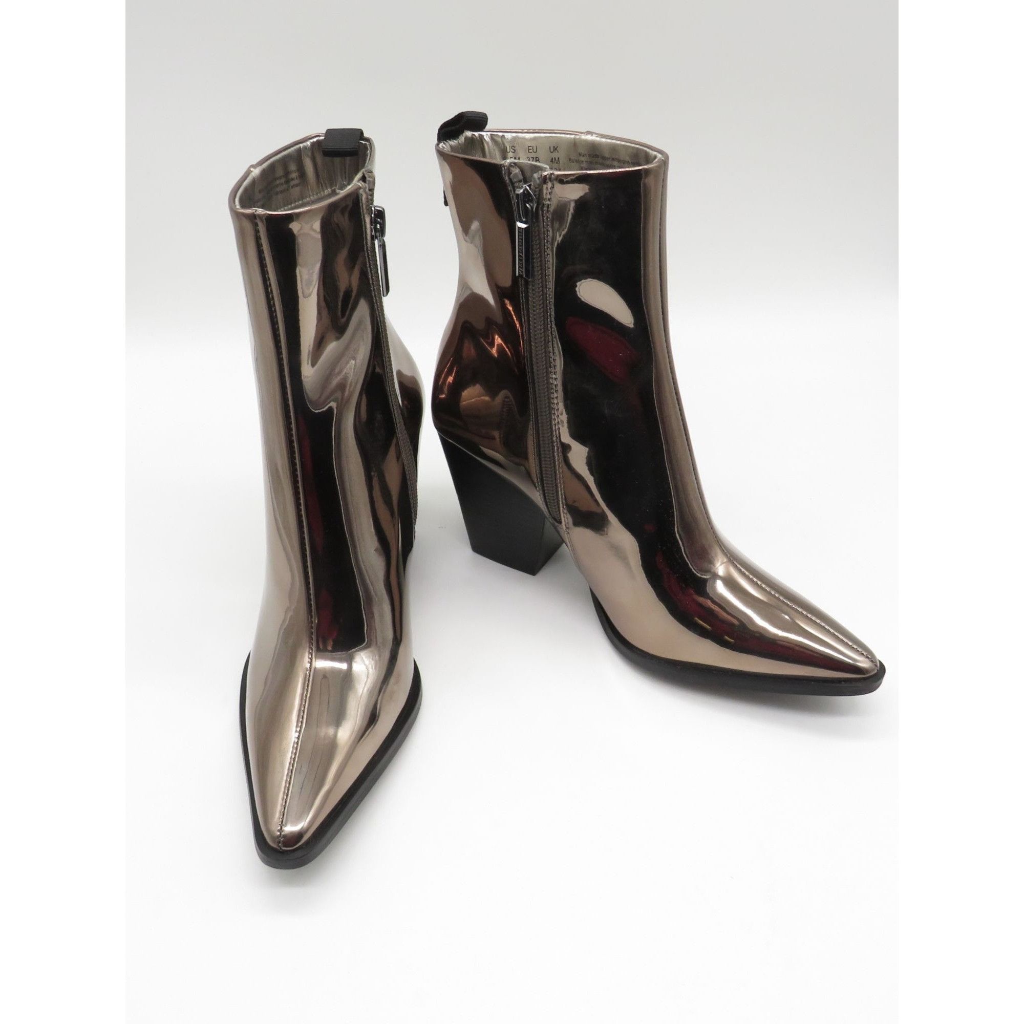 Karl Lagerfeld Karl Lagerfeld Women's Metallic Pointed Toe Ankle Boots Bloc Size US 6.5 / IT 36.5 - 5 Thumbnail