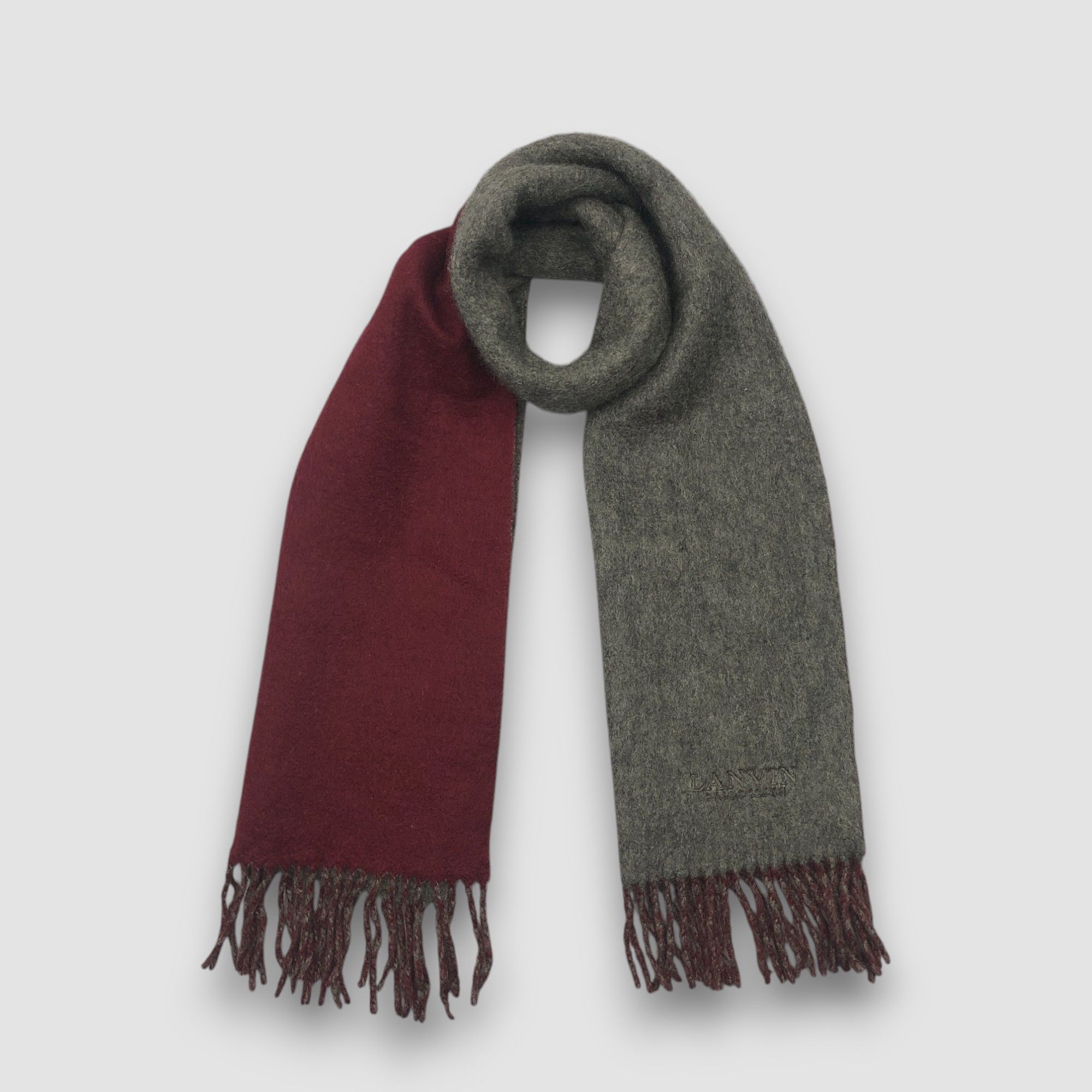 Lanvin Vintage Lanvin Scarf Muffler Fringe Wool Neckwear Scarves Size ONE SIZE - 2 Thumbnail