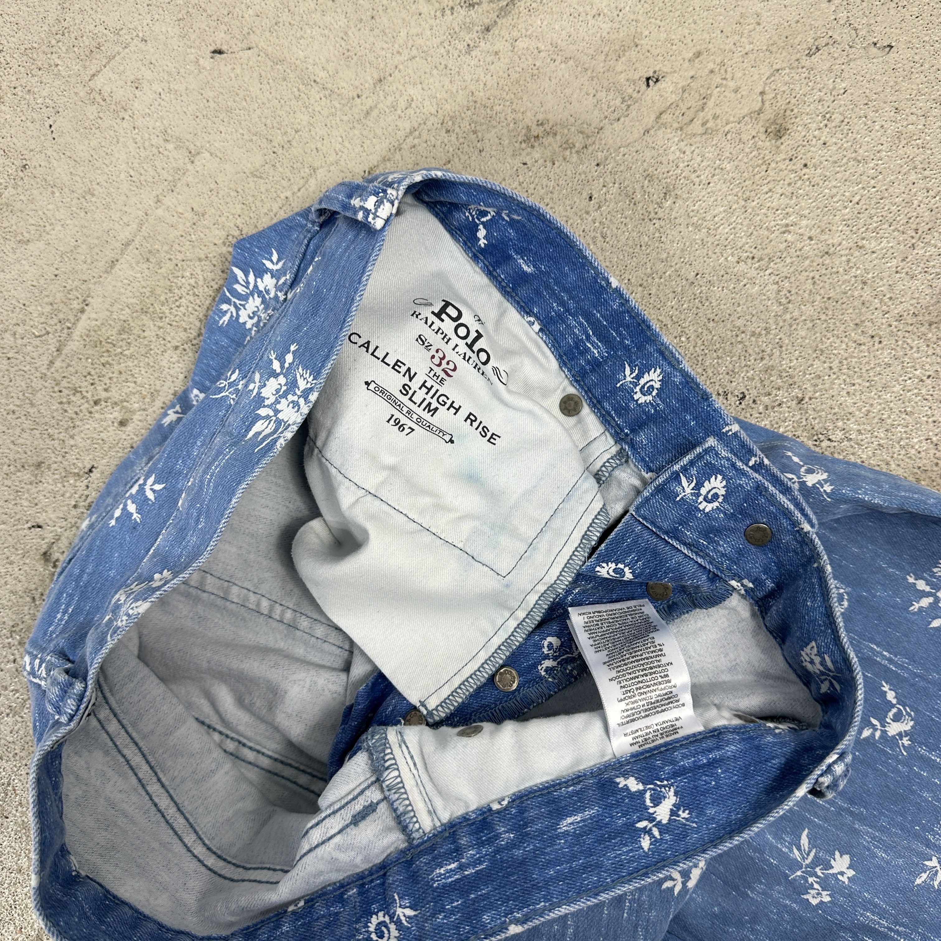 Polo Ralph Lauren × Vintage Vintage Denim Y2K Polo Ralph Lauren Flower Printed Jeans Size 32" / US 10 / IT 46 - 3 Thumbnail