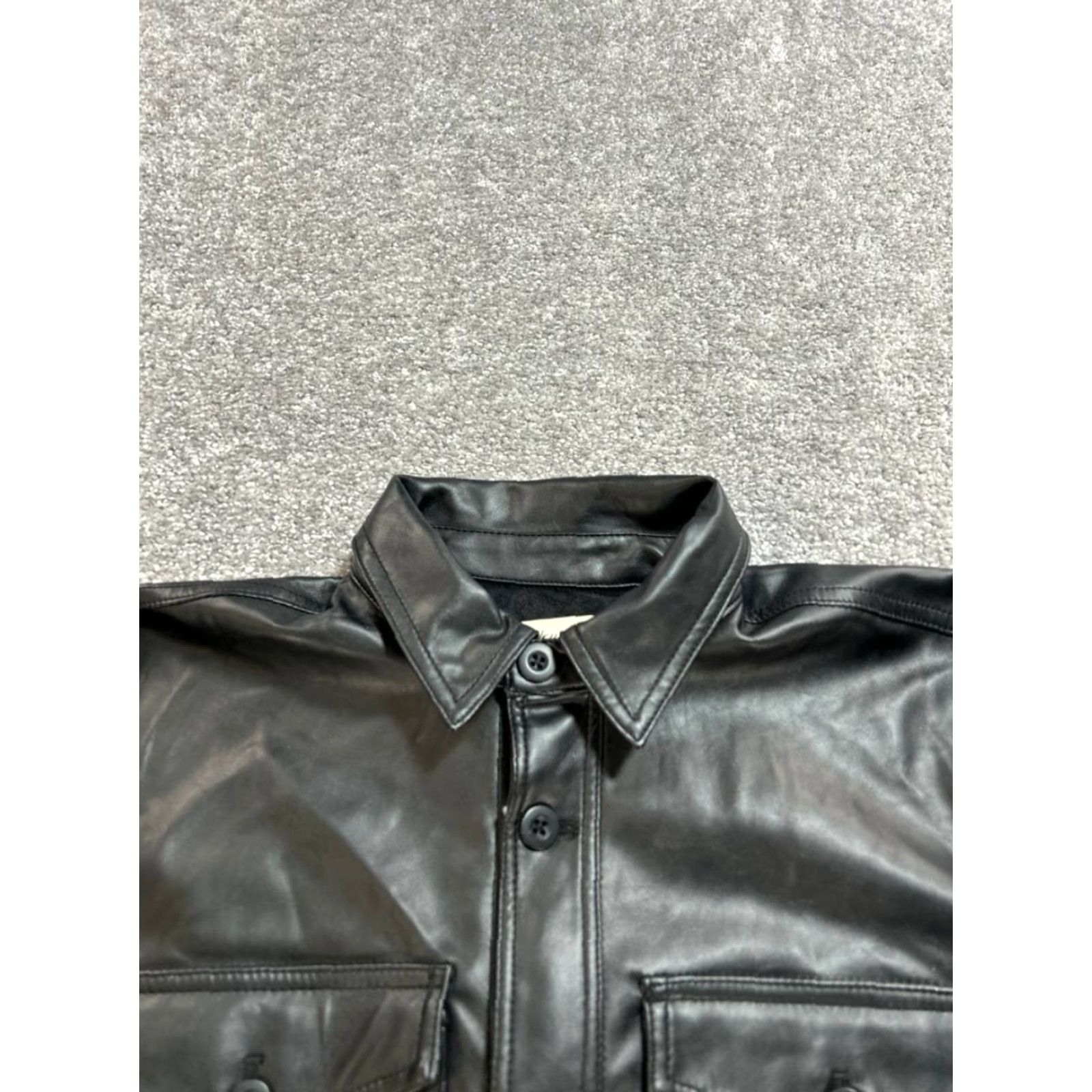 Madewell Madewell Jacket Womens S Black New Faux Leather Short Long Sleeve Button Lined Casual Vintage No Size S / US 4 / IT 40 - 3 Thumbnail