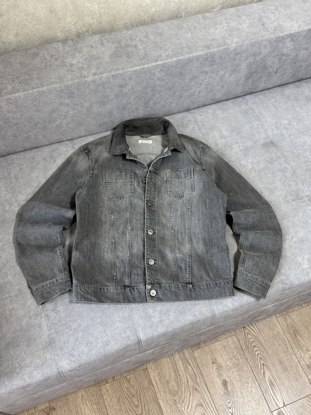 Allsaints × Designer Vintage AllSaints denim suede Y2K jeans jacket size L Size US L / EU 52-54 / 3 - 3 Thumbnail