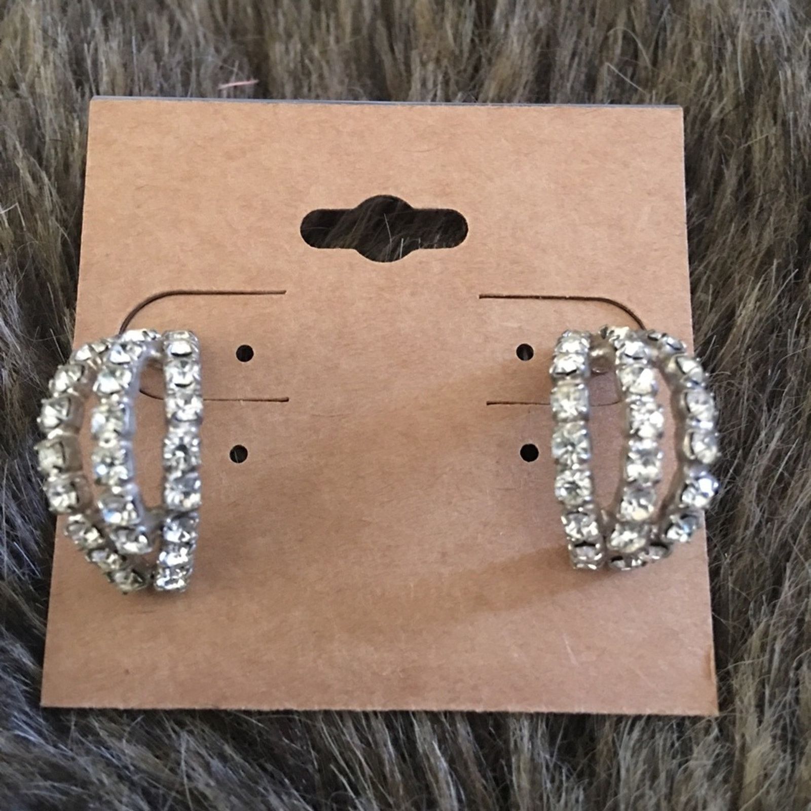 Vintage Vintage elegant clear rhinestone pierced earrings Size ONE SIZE - 2 Thumbnail