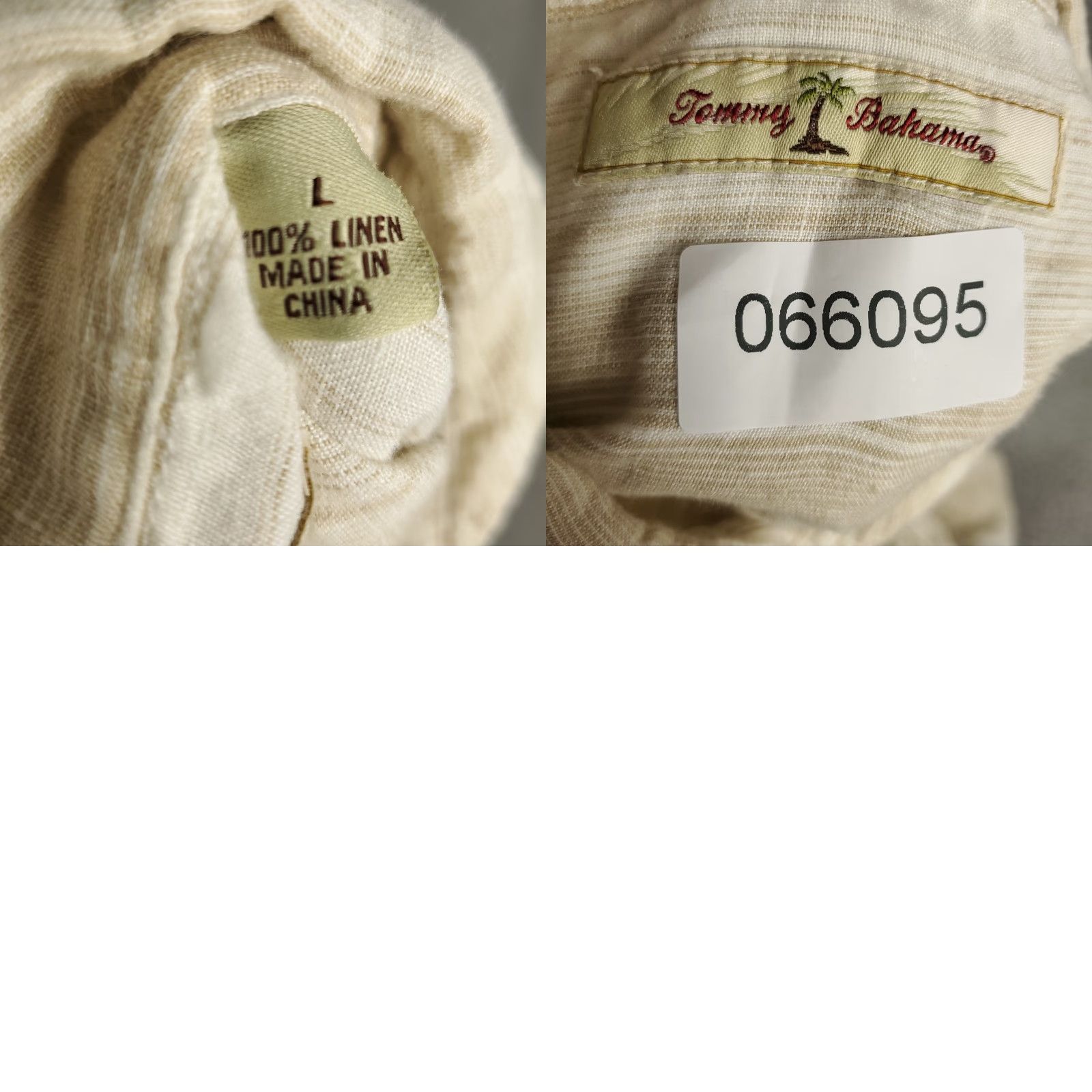 Tommy Bahama Tommy Bahama Shirt Mens L Beige Striped Linen Button-Up Long Sleeve Shirt Size US L / EU 52-54 / 3 - 8 Thumbnail
