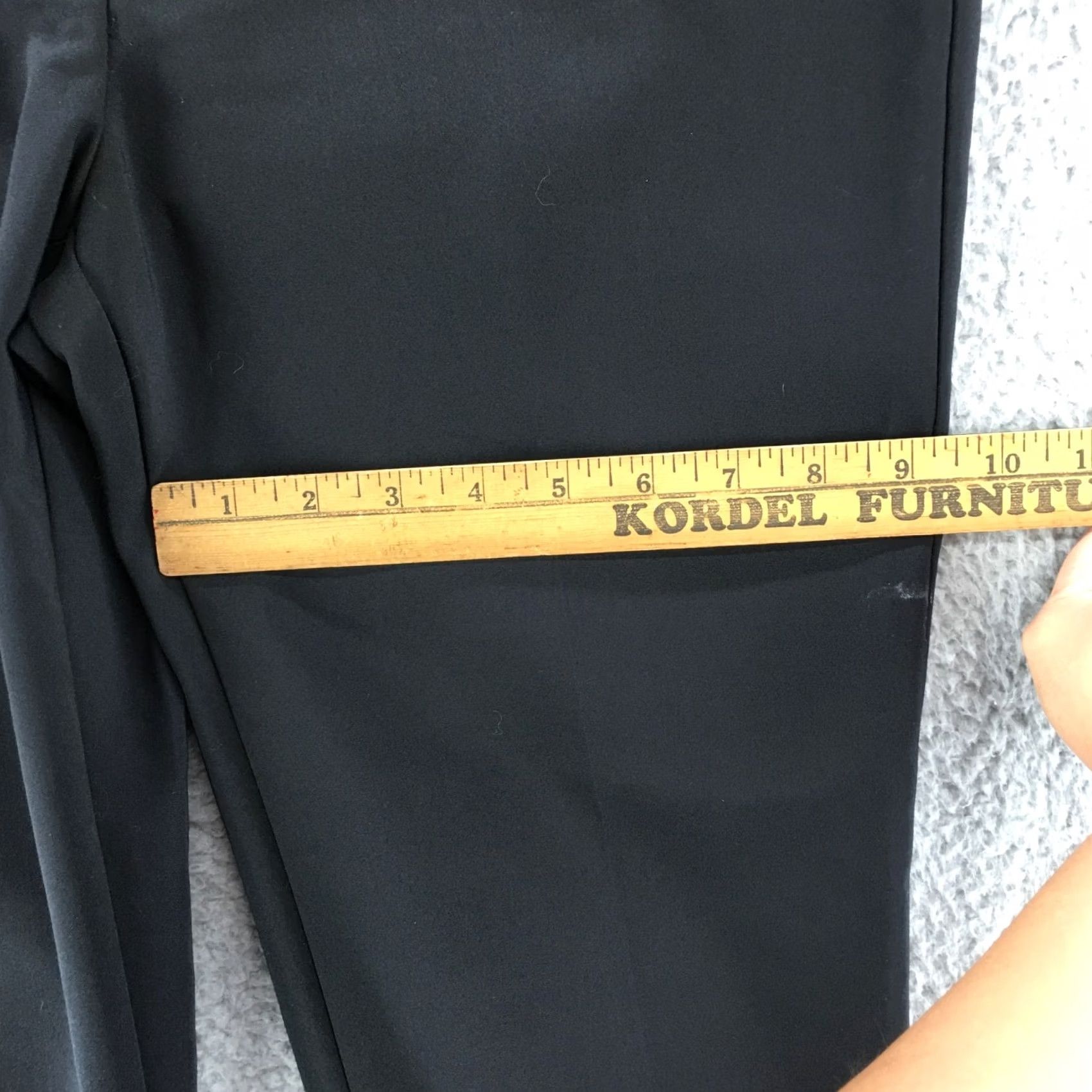 Vintage Dana Buchman Dress Pants Womens 6 Black Mid Rise Zip Fly Belted Straight Trousers Pants Size 28" / US 6 / IT 42 - 6 Thumbnail