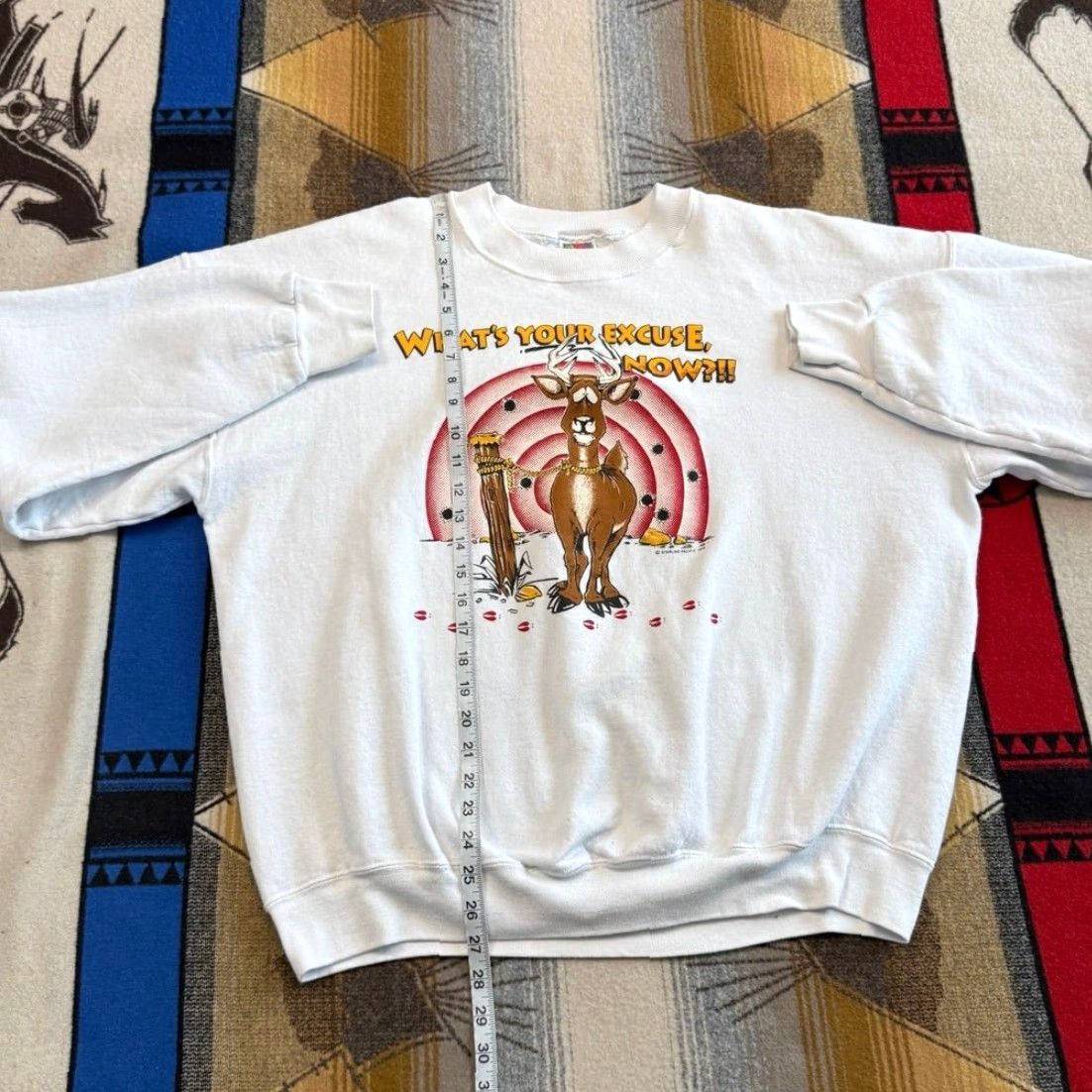 Fruit Of The Loom VINTAGE Deer Hunting 90s Funny Humor Crewneck Sweatshirt 2XL Men White Fruit of the Loom Sweatshirt Size US XXL / EU 58 / 5 - 7 Thumbnail