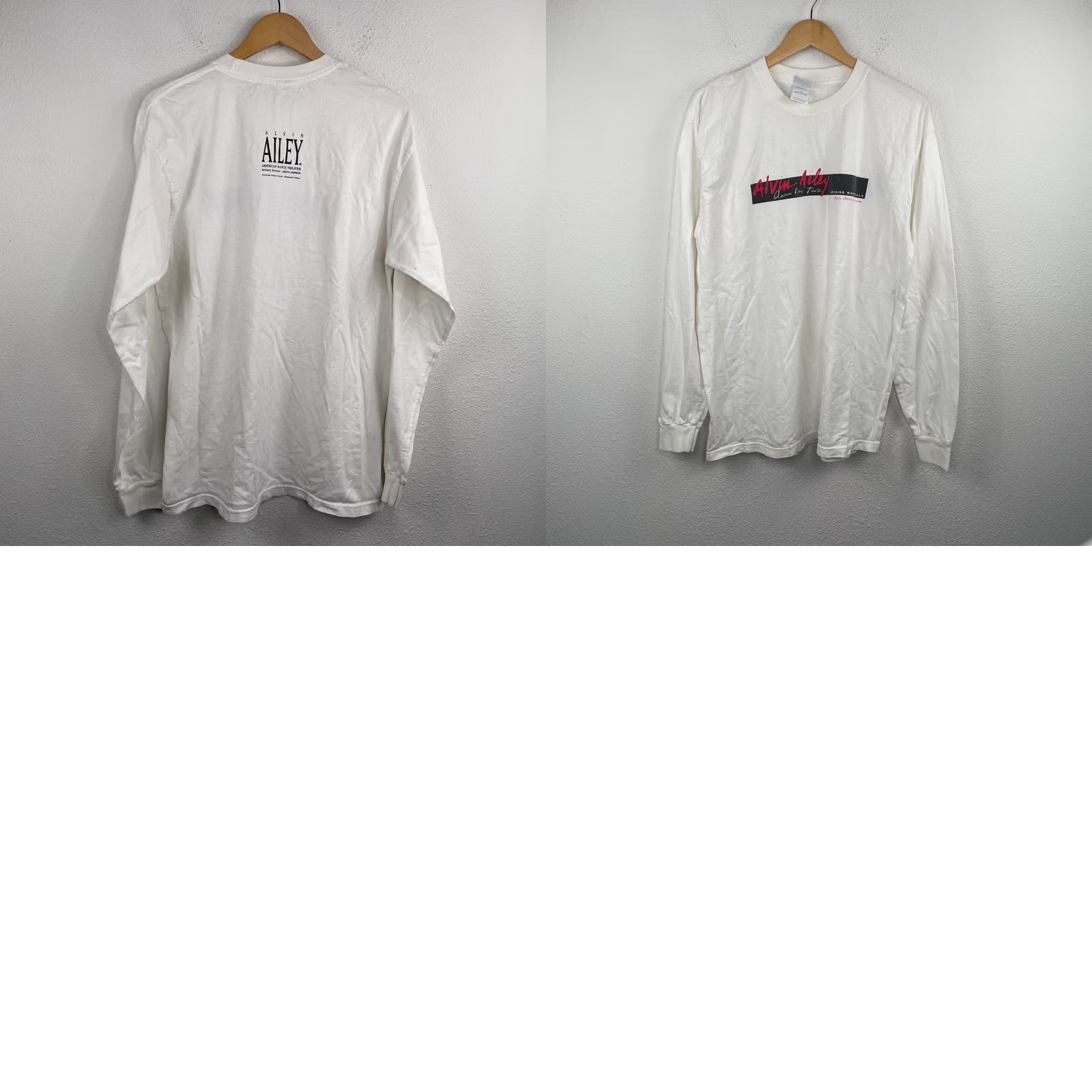 Gildan VINTAGE Alvin Ailey Judith Jamison T-Shirt Men Long Sleeve Gala Graphic Print White Cotton Gildan Ultra Cotton Size L Crew Neck Regular Fit Size US L / EU 52-54 / 3 - 8 Thumbnail