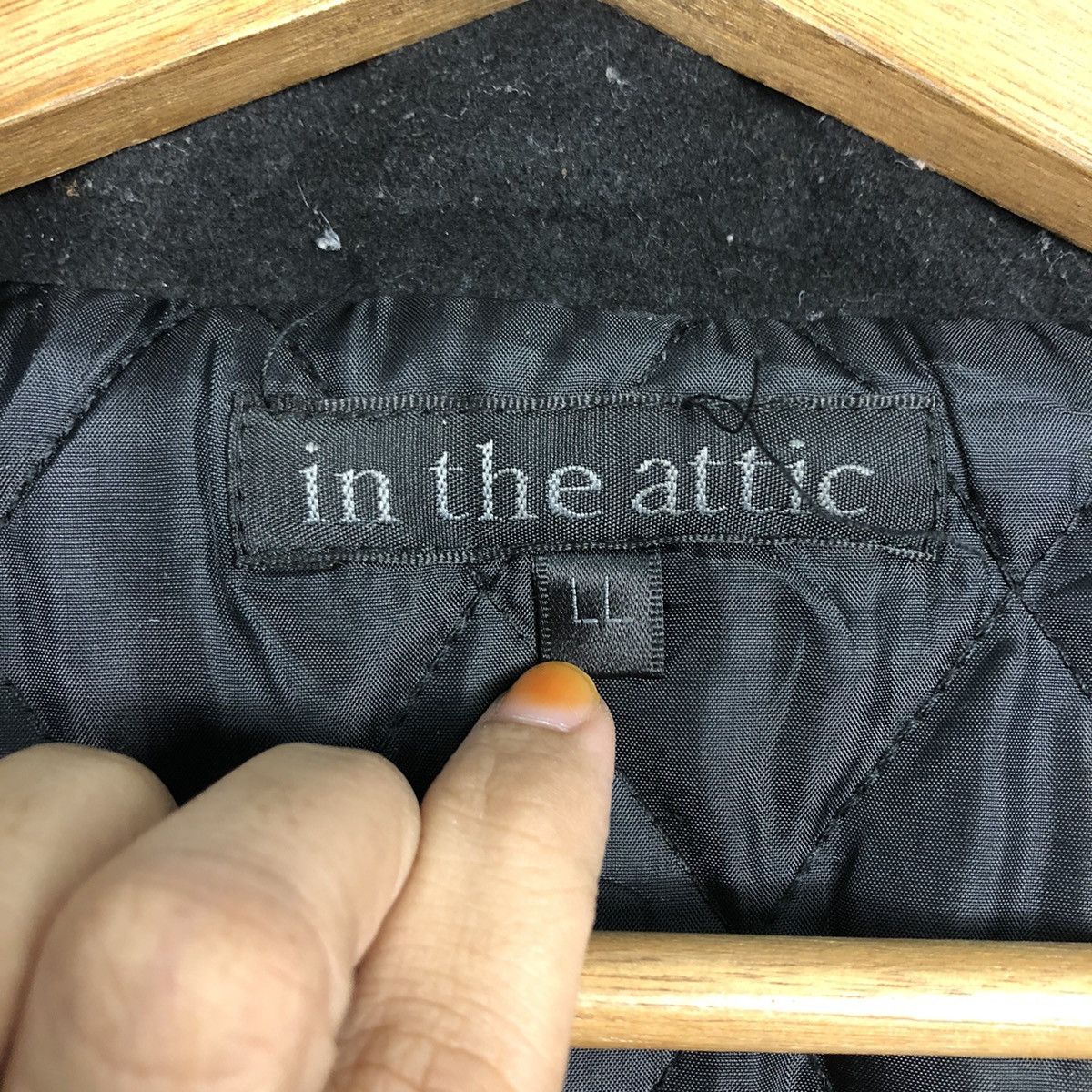 In The Attic 📌Rich Black Vintage Wool Biker Jacket In The Attic Punk Cut Size US L / EU 52-54 / 3 - 21 Thumbnail