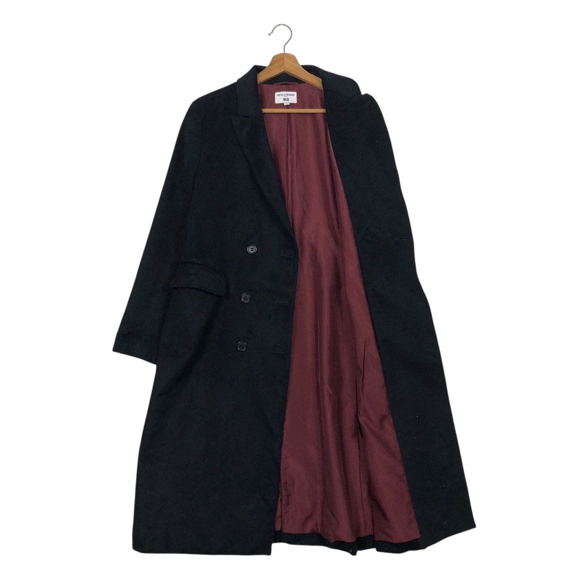 Japanese Brand 📌Rich Black Long Jacket Double Breast Ines De La Fressange Size US XL / EU 56 / 4 - 13 Thumbnail