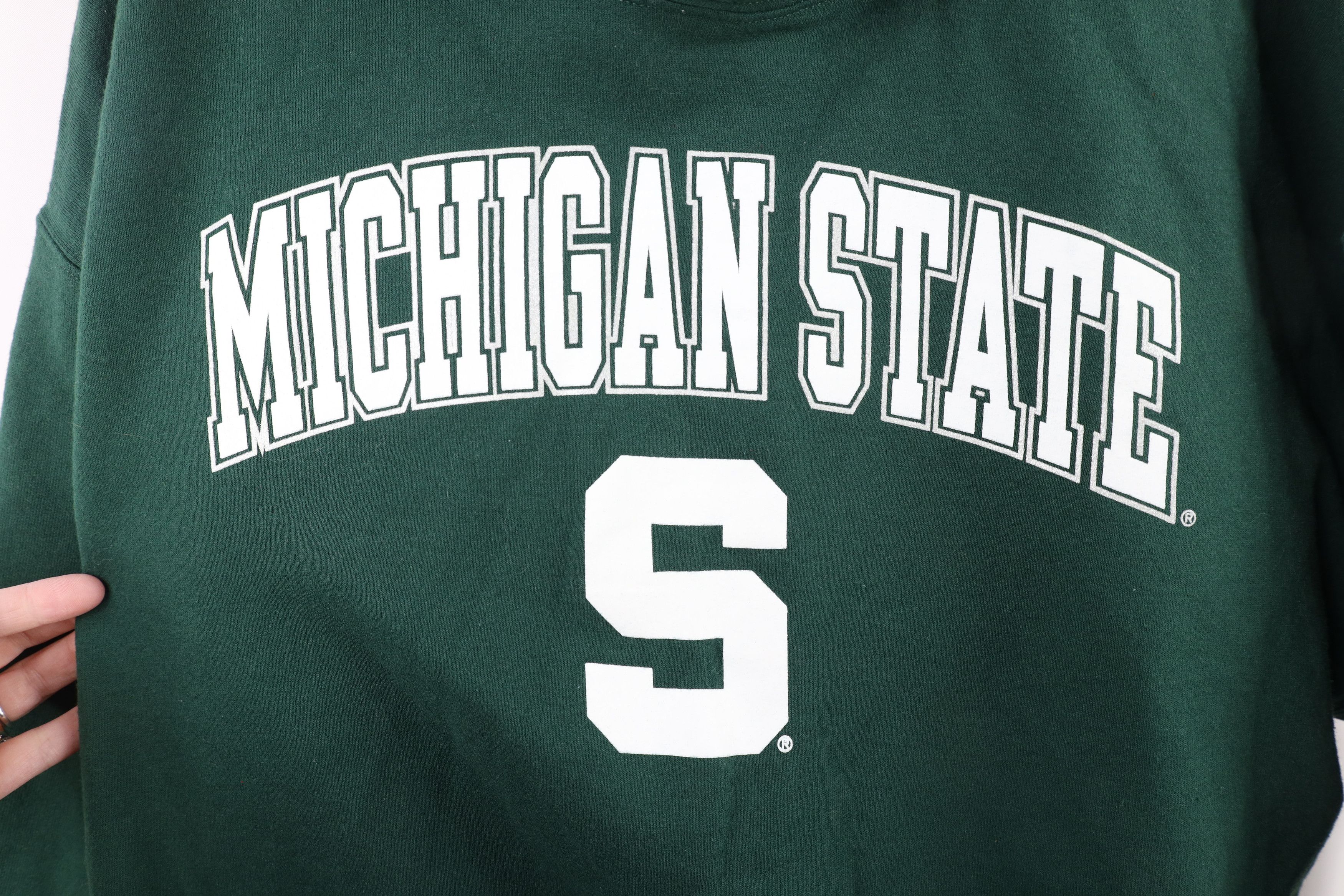 Vintage Vintage Michigan State University Hoodie Sweatshirt Green Size US XL / EU 56 / 4 - 4 Thumbnail