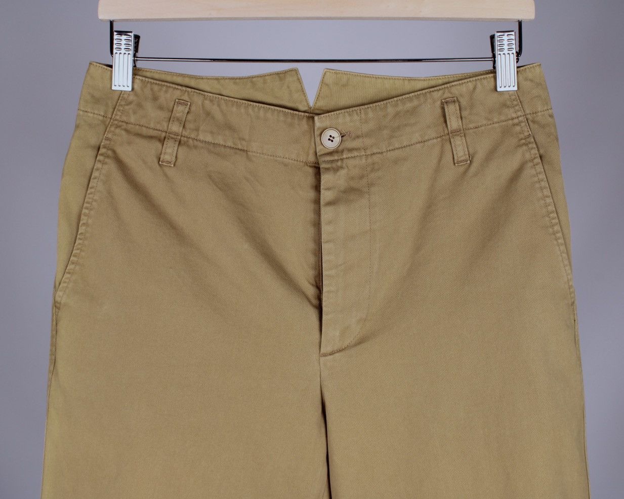 Designer × Golden Goose GOLDEN GOOSE Oversized Olive Khaki Cotton Chino Pants Size US 31 - 2 Thumbnail