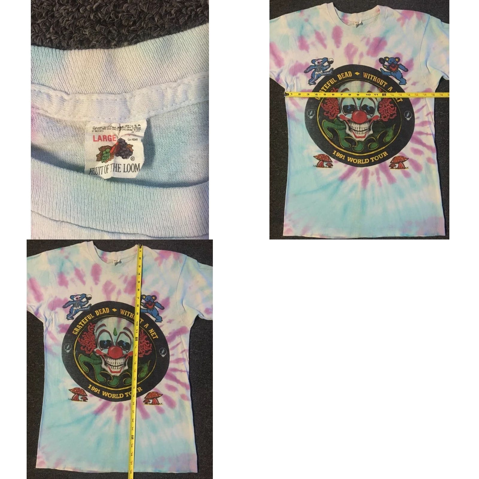 Vintage VINTAGE Grateful Dead Desert Storm Tour Shirt M Blue Short Sleeve Graphic Tee Mens 90s Concert Jerry Garcia Tie Dye Single Stitch USA Size US M / EU 48-50 / 2 - 8 Thumbnail