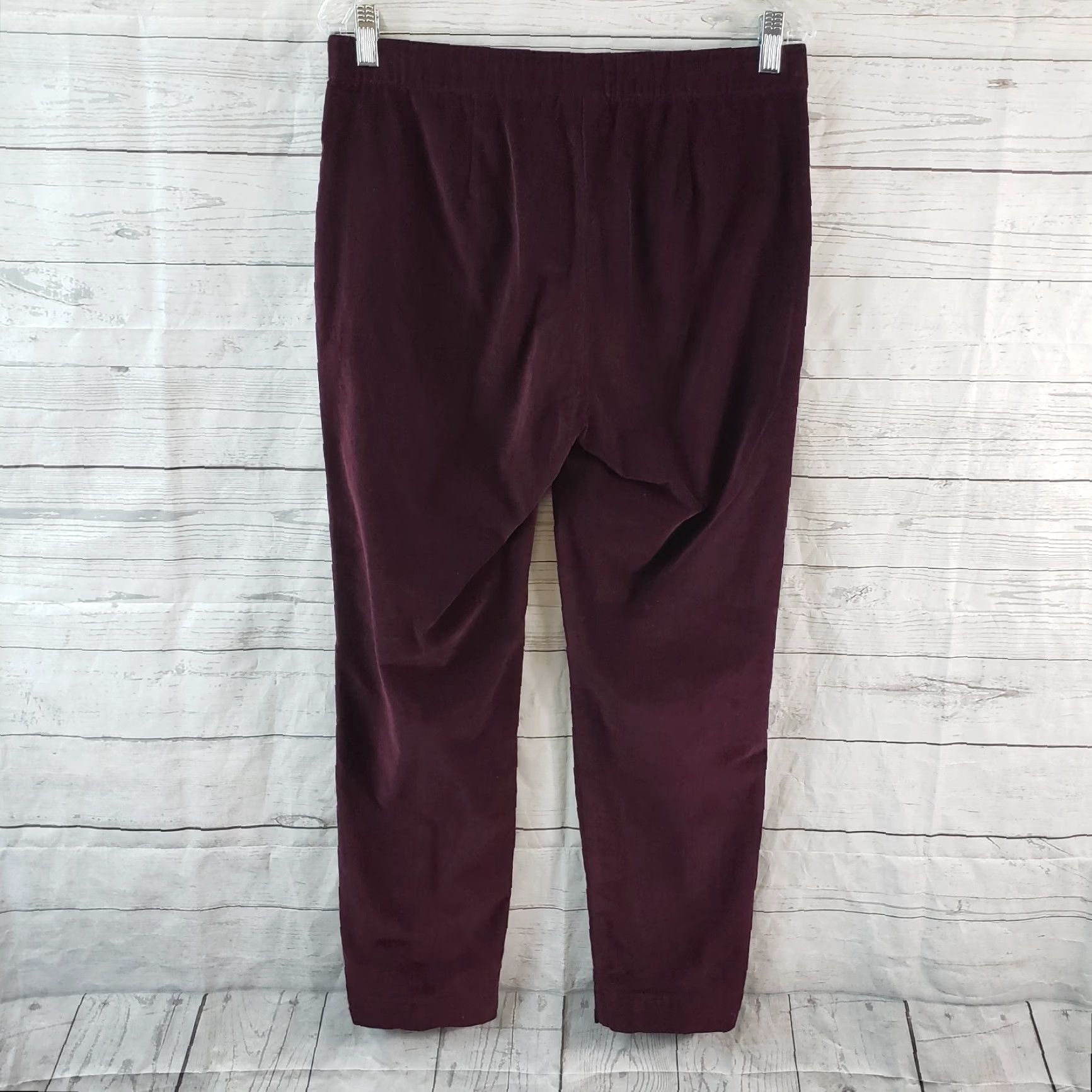 J. Jill J. Jill Womens Pull On Corduroy Pants Size 8 Burgundy Mid Rise Cotton Blend Pants Womens Size 30" / US 8 / IT 44 - 3 Thumbnail
