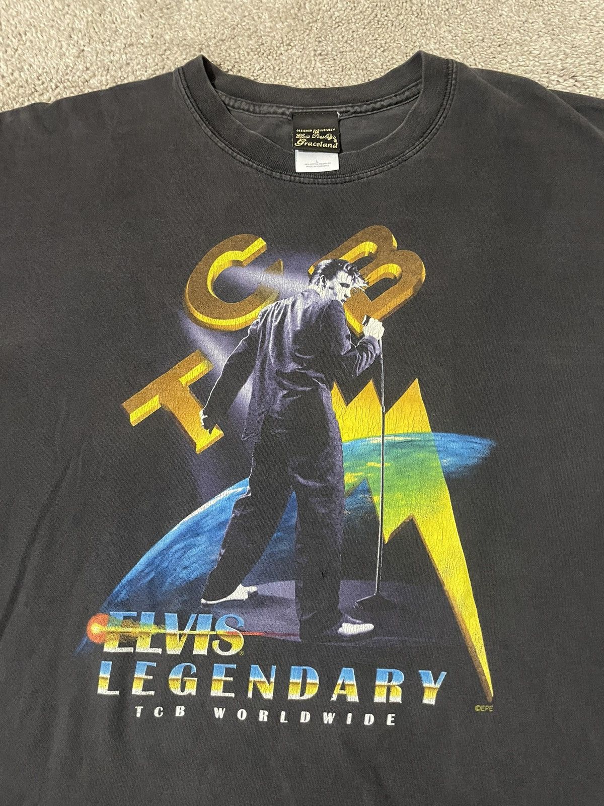 Band Tees × Vintage Vintage 90s Elvis Presley Graphic Tee Shirt Mens Size Large Size US L / EU 52-54 / 3 - 1 Thumbnail