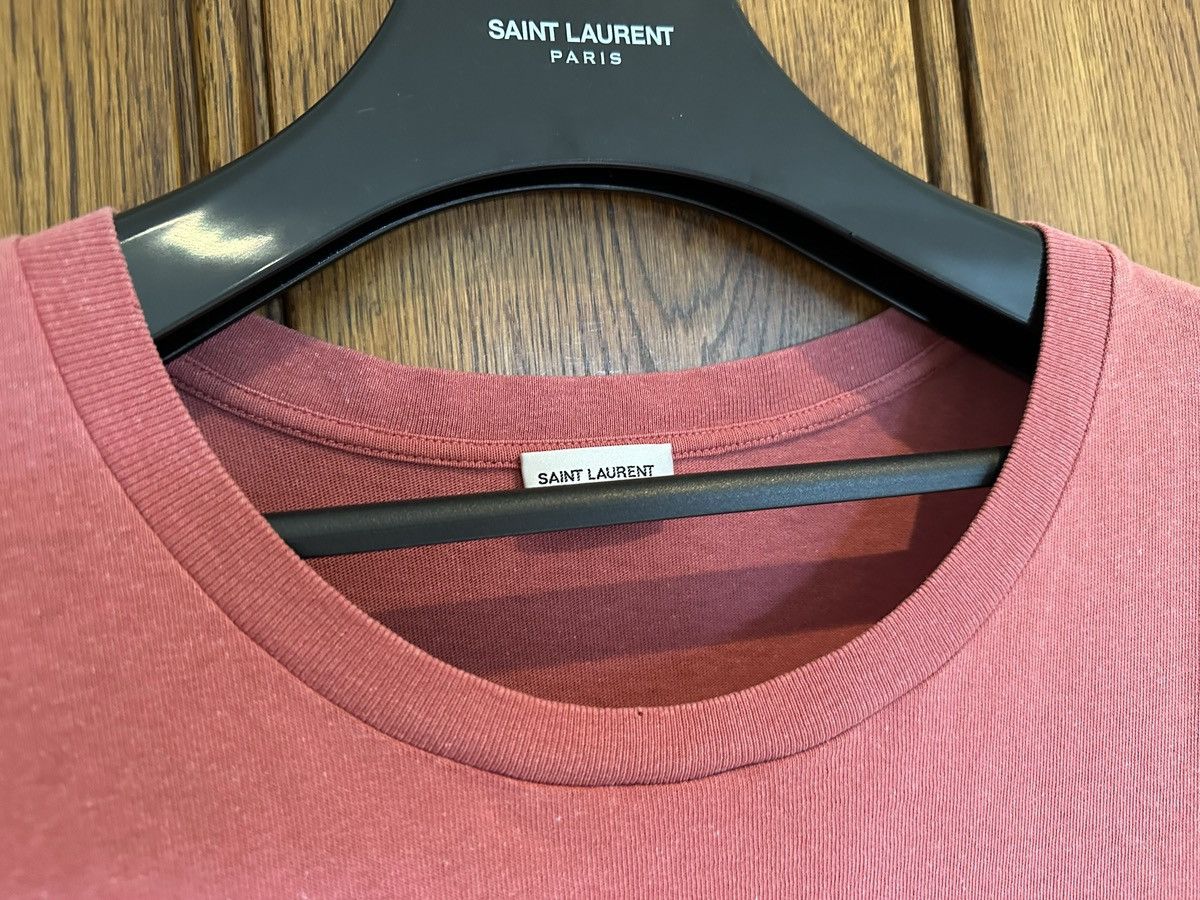 Saint Laurent Paris $550 Saint Laurent Rive Gauche logo t shirt pink salmon Size US M / EU 48-50 / 2 - 15 Thumbnail