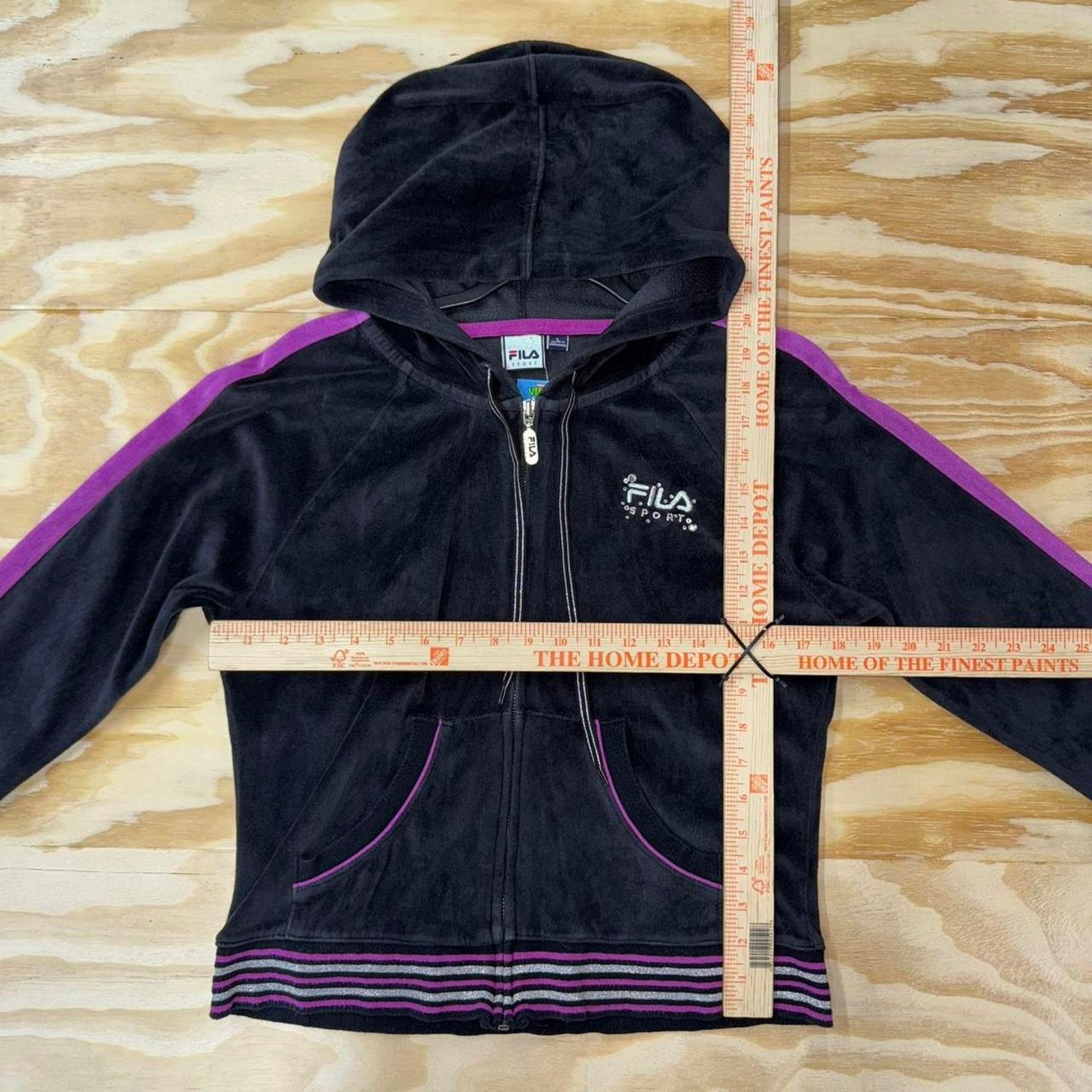 Fila Vintage y2k fila sport femme 2000s velour zip up hoodie Size M / US 6-8 / IT 42-44 - 3 Thumbnail