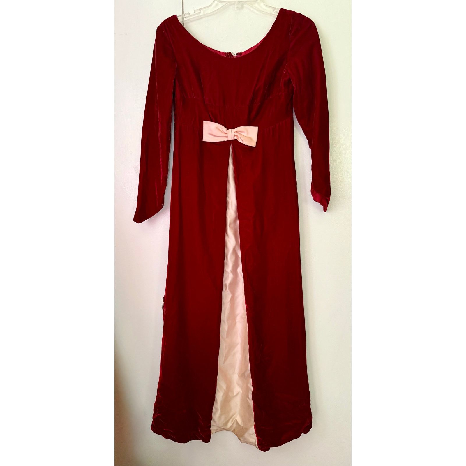 Vintage Vintage 60’s Red Velvet Bow Dress XS Renaissance Medieval Size XS / US 0-2 / IT 36-38 - 2 Thumbnail