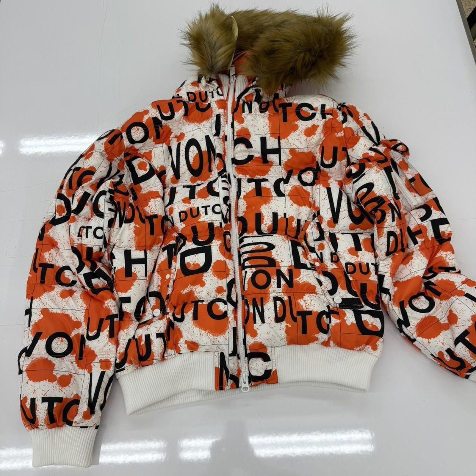 Von Dutch Von Dutch Puffer Jacket White Orange Logo Fur Hood Size XS Size US XS / EU 42 / 0 - 1 Thumbnail