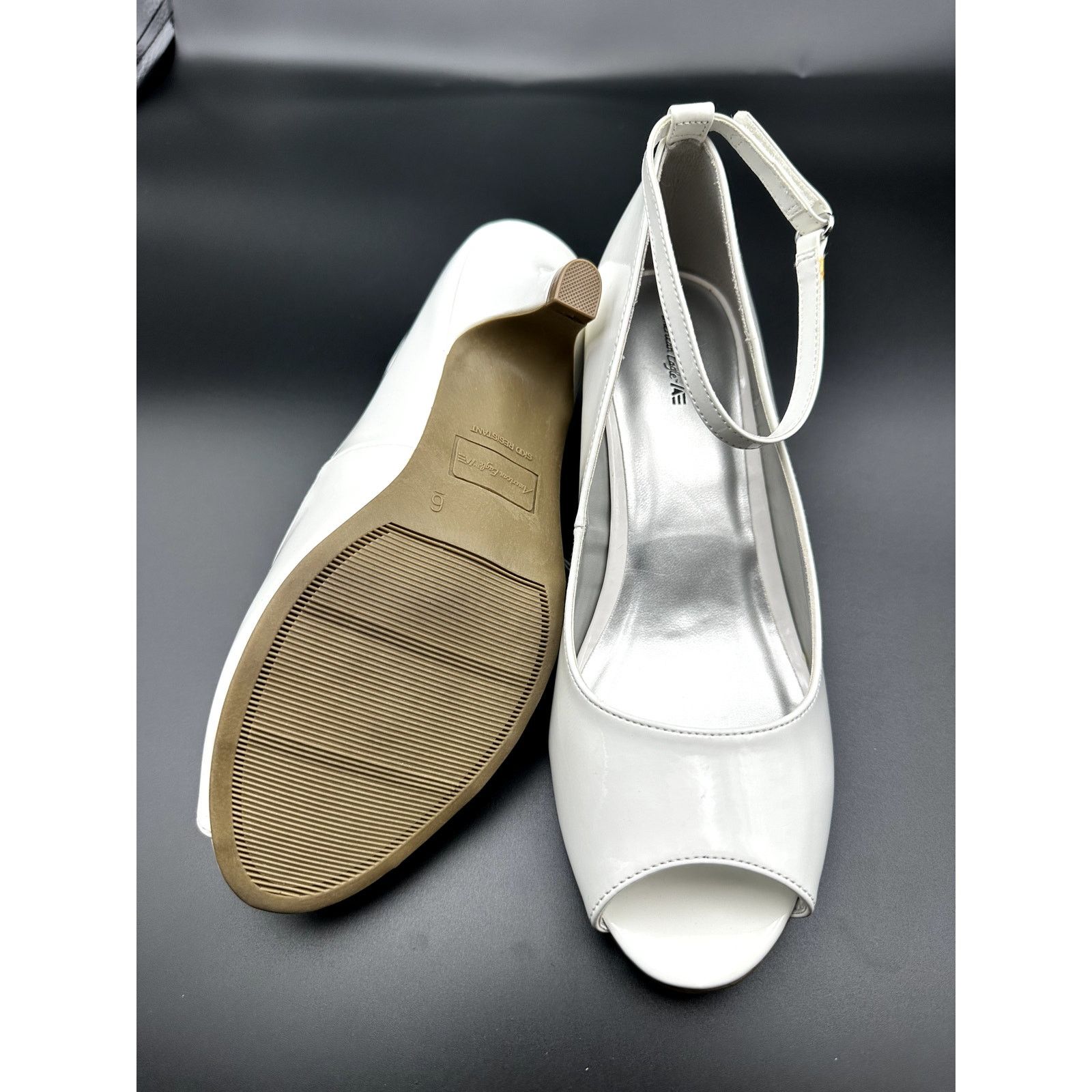 Other American Eagle Girls White Dress Shoes-Open Toe Ankle Strap Size US 6 / IT 36 - 2 Thumbnail