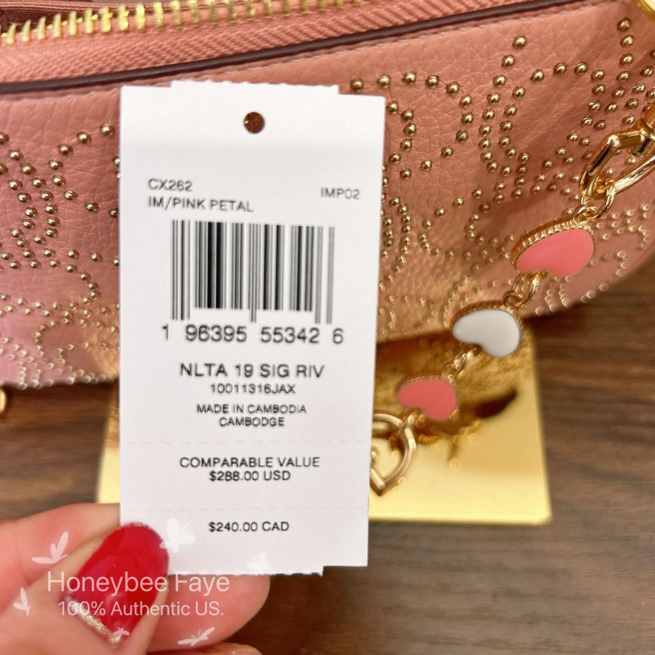 Coach Nolita 19 With Signature Rivets + heart chain CX262 Size ONE SIZE - 6 Thumbnail