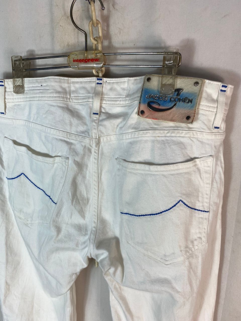 Designer × Jacob Cohen Unisex🔥Jacob cohen handmade white denim pants Size US 34 / EU 50 - 7 Thumbnail