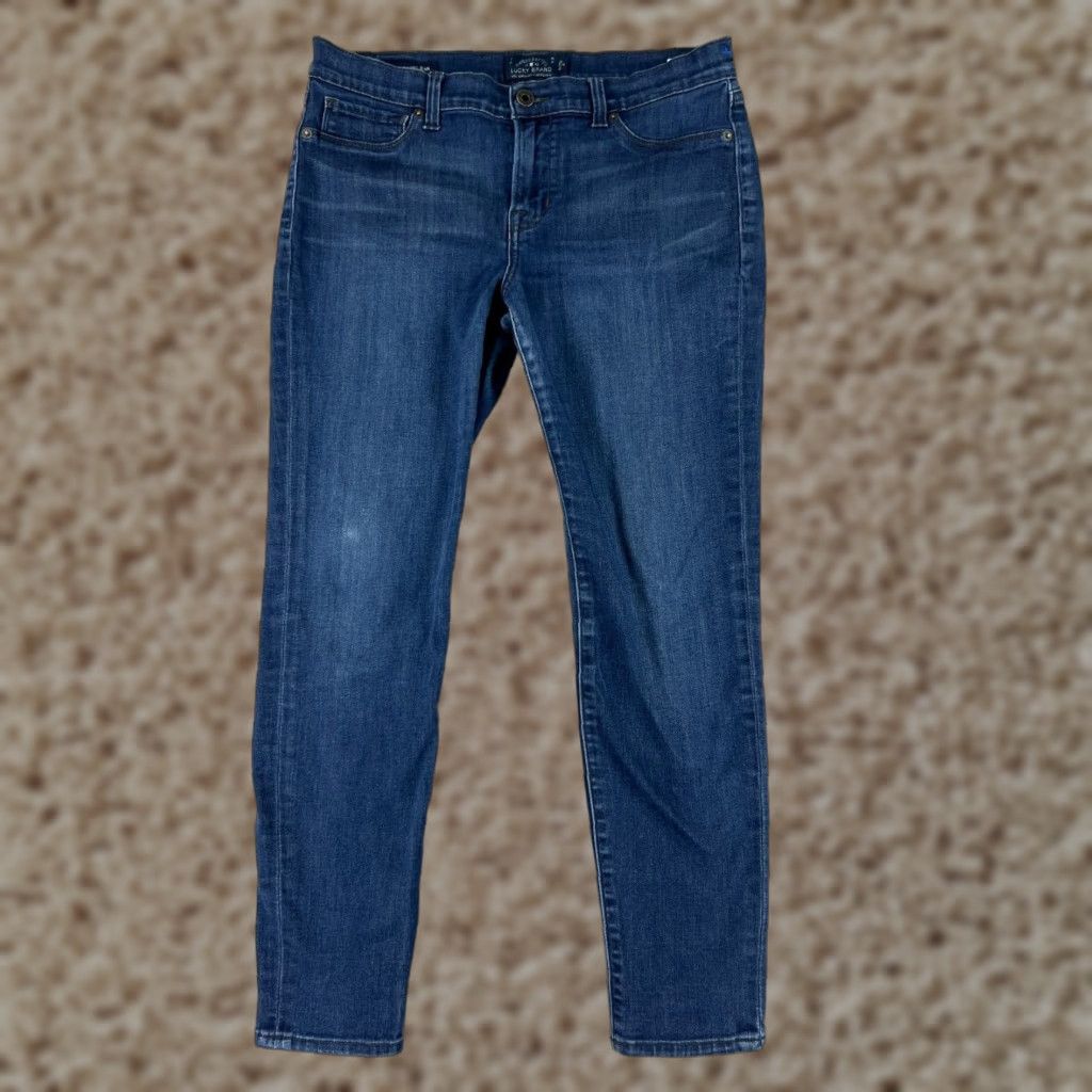 Lucky Brand Lucky Brand Jeans Women 10 Blue Denim Slim Skinny 5-Pocket Regular Inseam 26 in Cotton Stretch Comfort Modern Classic American Size 32" / US 10 / IT 46 - 1 Thumbnail