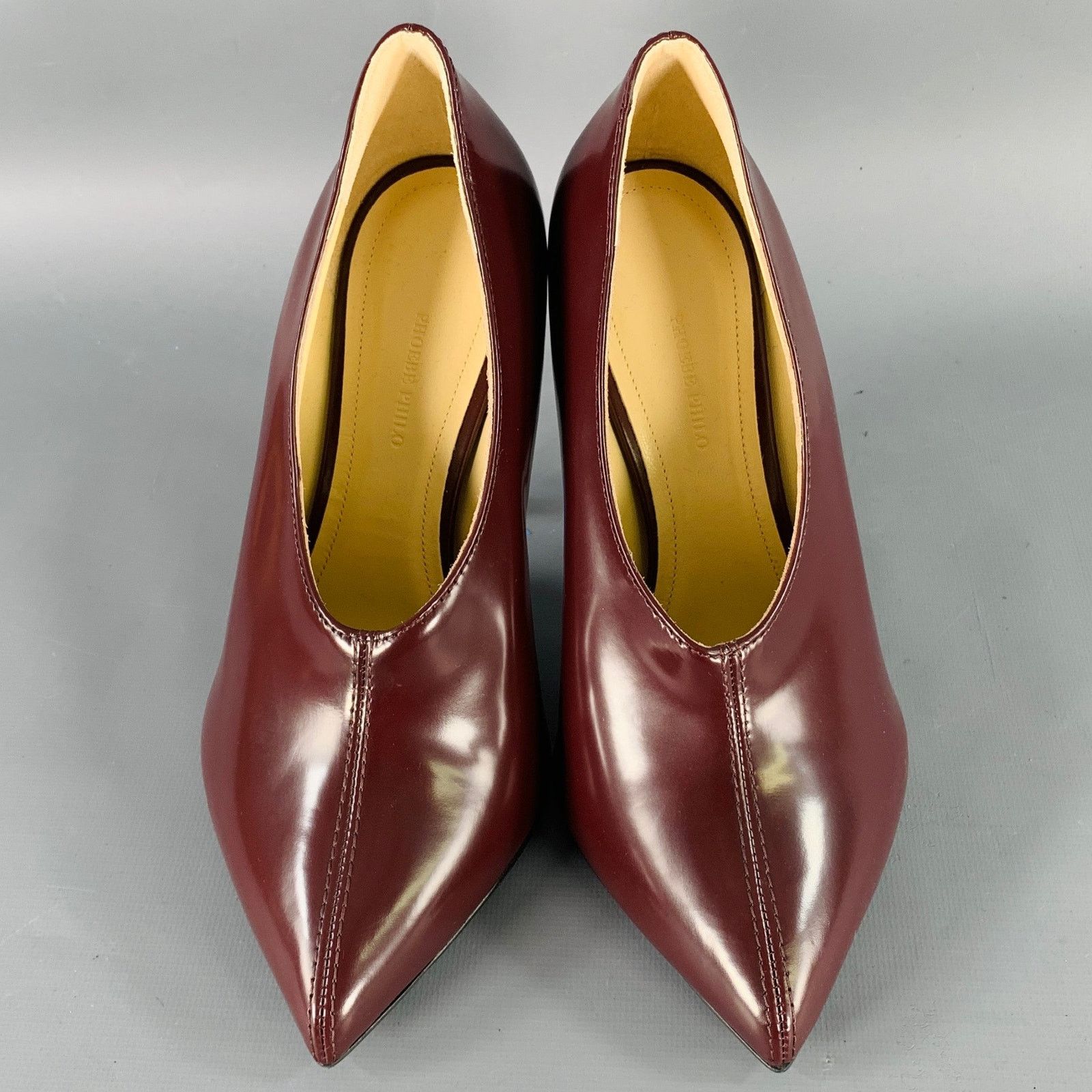 Phoebe Philo PHOEBE PHILO Size 7.5 Burgundy Leather Pointed Toe Pumps Size US 7.5 / IT 37.5 - 4 Thumbnail