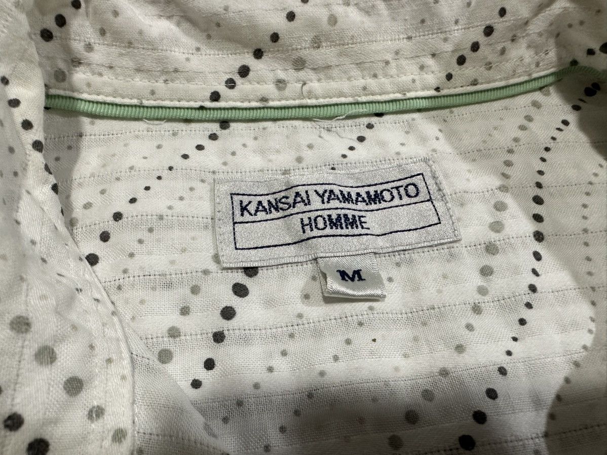 Japanese Brand × Kansai Yamamoto × Yohji Yamamoto 🔥Vintage Kansai Yamamoto Homme Dot Striped Pleated Shirt Size US M / EU 48-50 / 2 - 6 Thumbnail