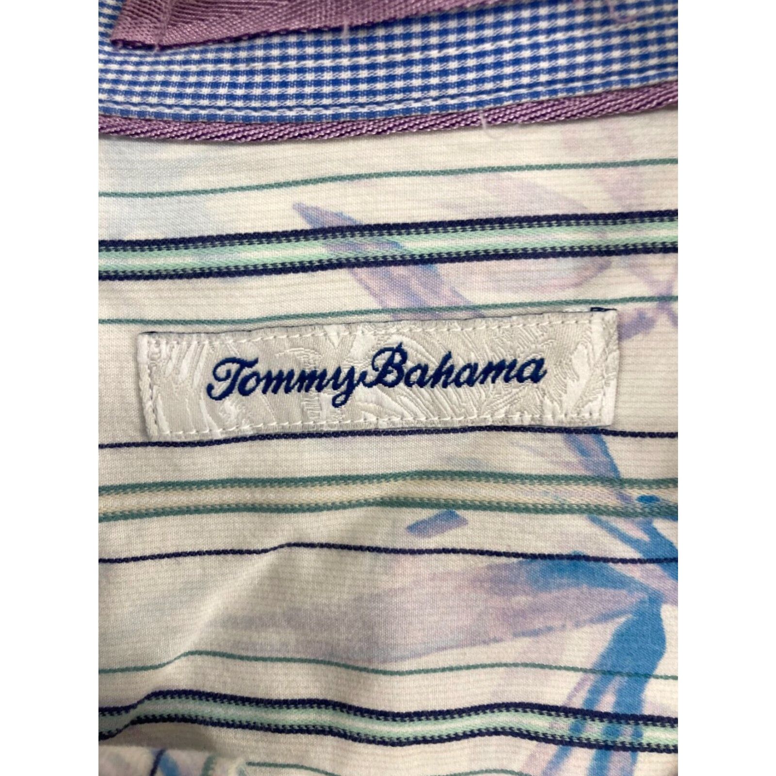Tommy Bahama Mens Tommy Bahama XL Extra Large Shirt Floral Stripe Button Up Size US XL / EU 56 / 4 - 5 Thumbnail