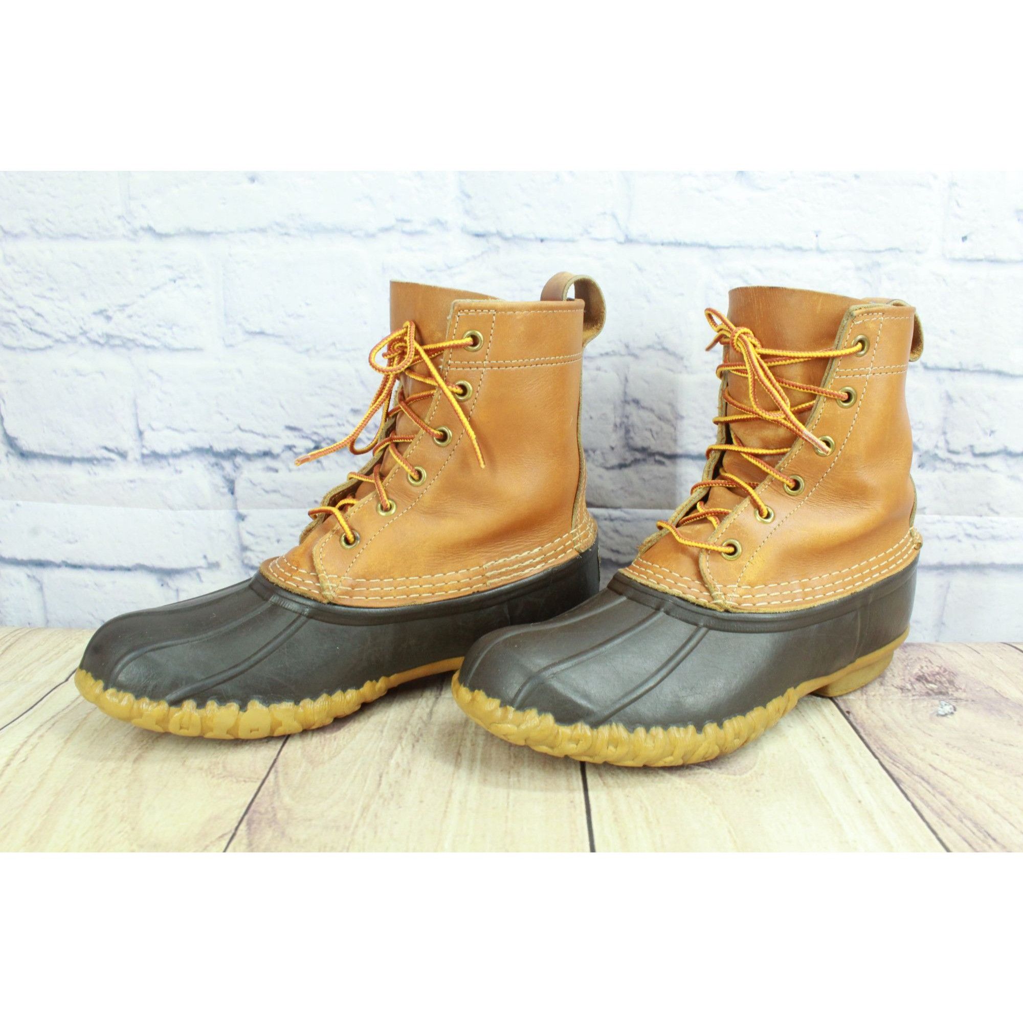 L.L. Bean Vintage LL Bean Women’s Lace-Up Duck Boots Brown Leather Size US 6 / IT 36 - 3 Thumbnail