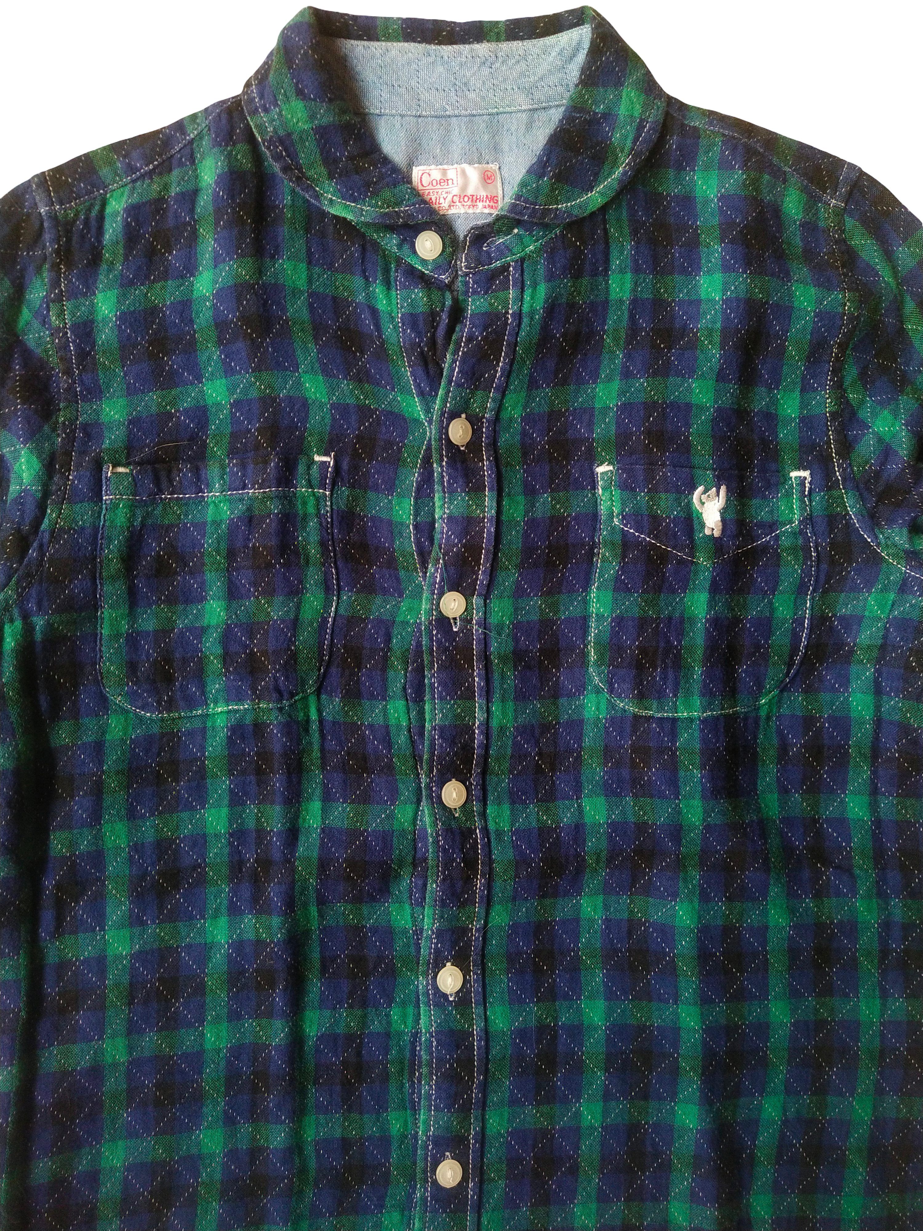 Beauty Beast Coen Japanese Brand Plaid Club Collar Shirt Size M / US 6-8 / IT 42-44 - 2 Thumbnail