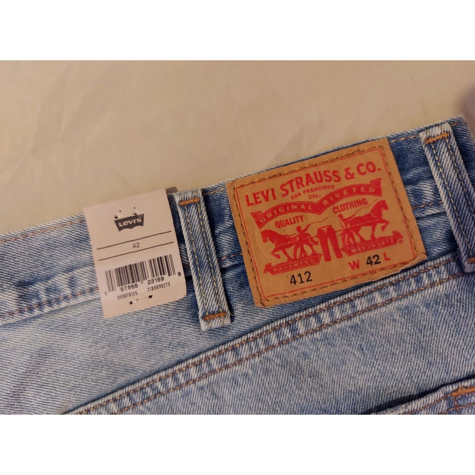 Levi's Mens Levis 412 Denim Shorts 42 Slim Jean Stretch New Size US 42 / EU 58 - 2 Thumbnail