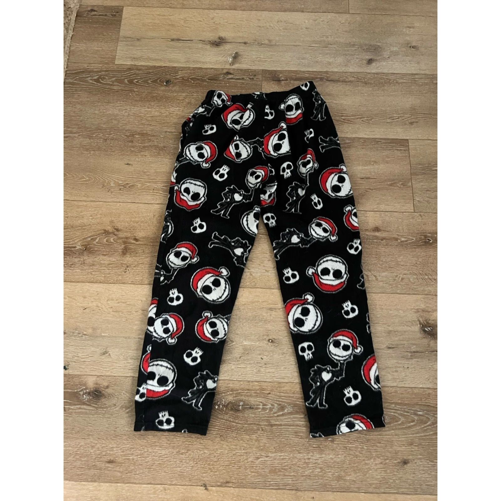 Disney Nightmare Before Christmas Womens Black Fleece Pajama Pants Size S Size 28" / US 6 / IT 42 - 2 Thumbnail