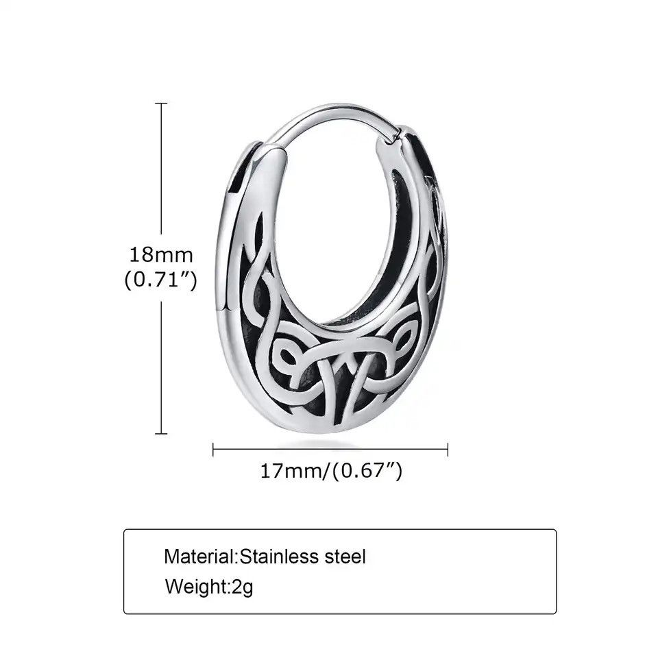 Jewelry × Vintage Men Nordic Viking Knot Hoop Earrings Size ONE SIZE - 4 Thumbnail